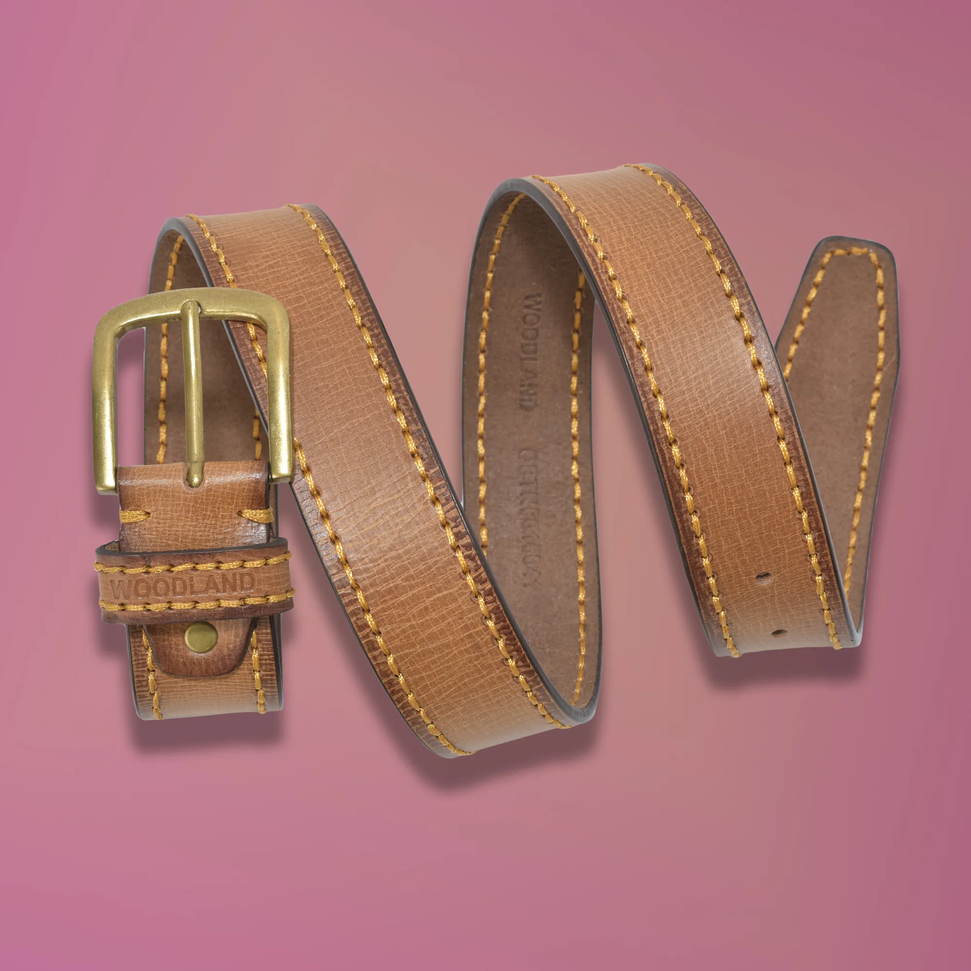 Tan Softy Leather Belt For Men - Thumbnail 5