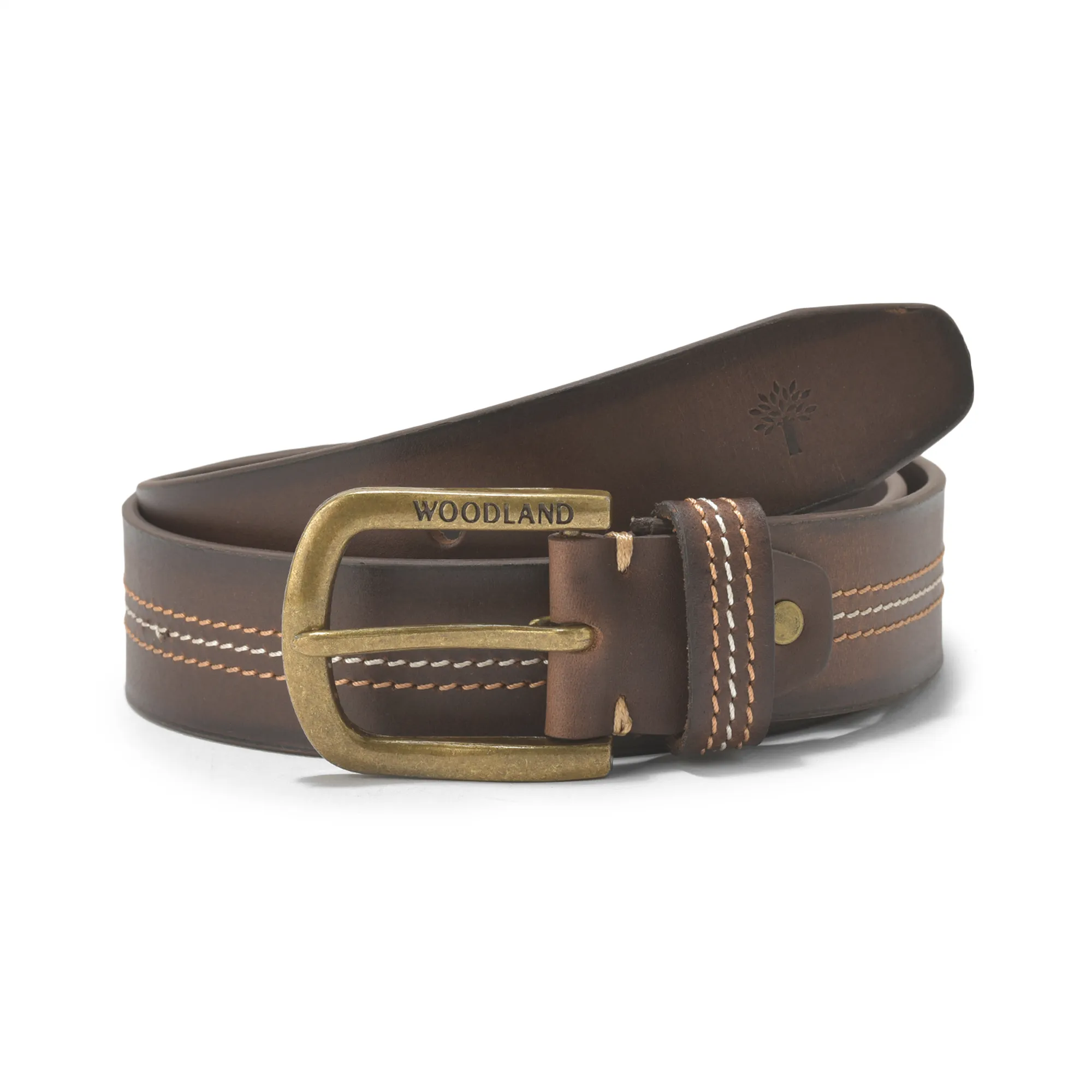 Woodland Brown Mens Leather Belt - Thumbnail 2