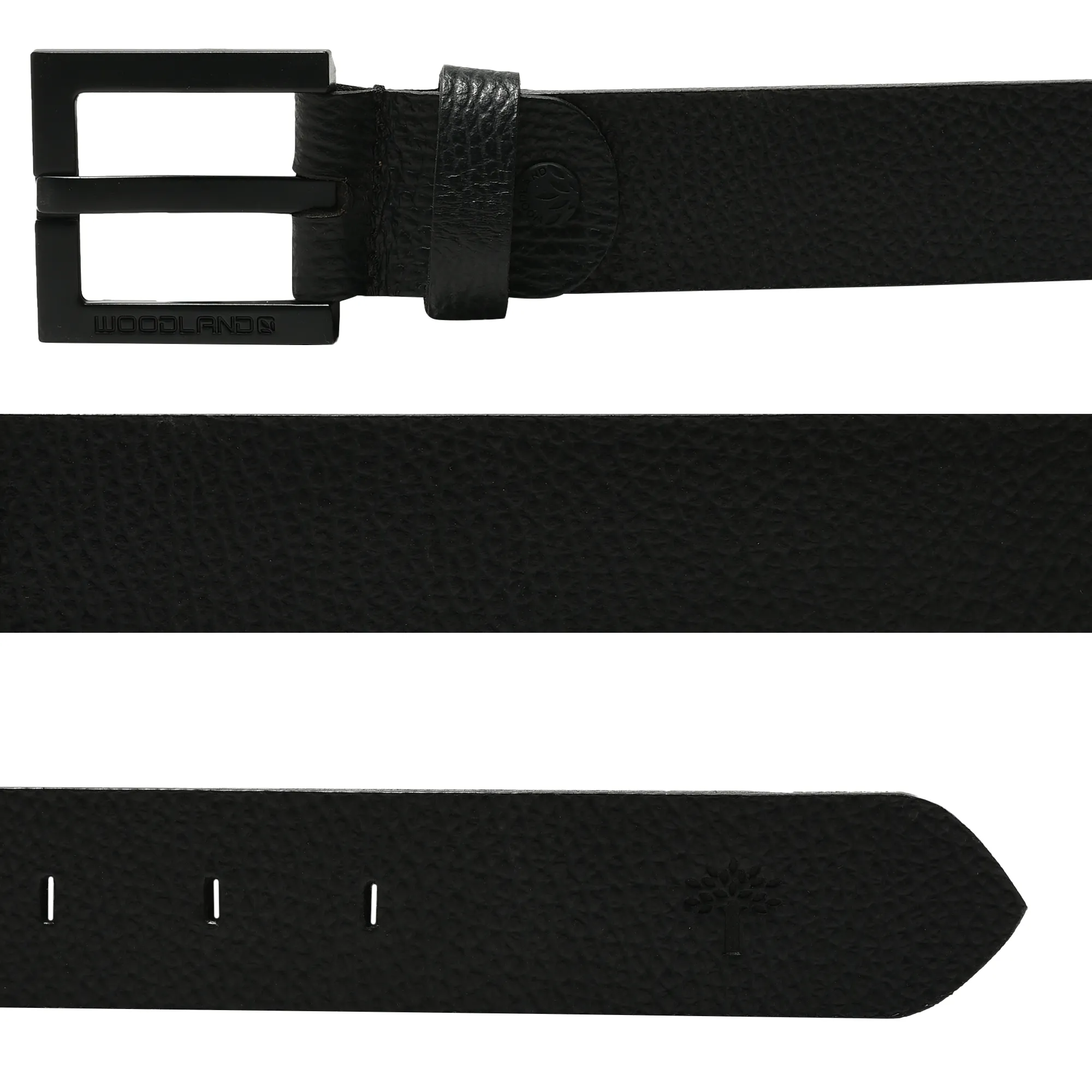 Black men's leather belt - Thumbnail 2