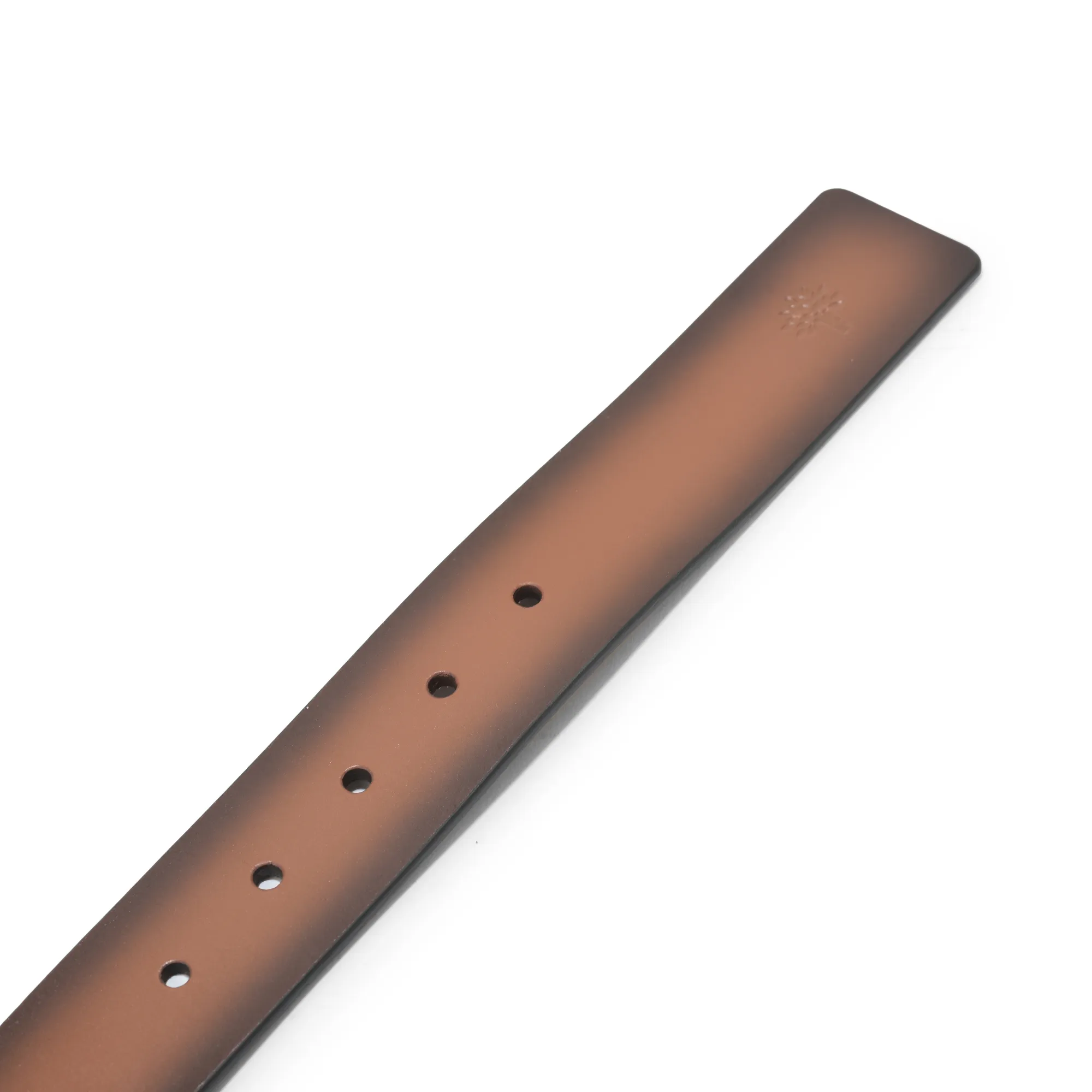 Woodland Men Tan Leather Belt with Antique Brass Buckle - Thumbnail 6