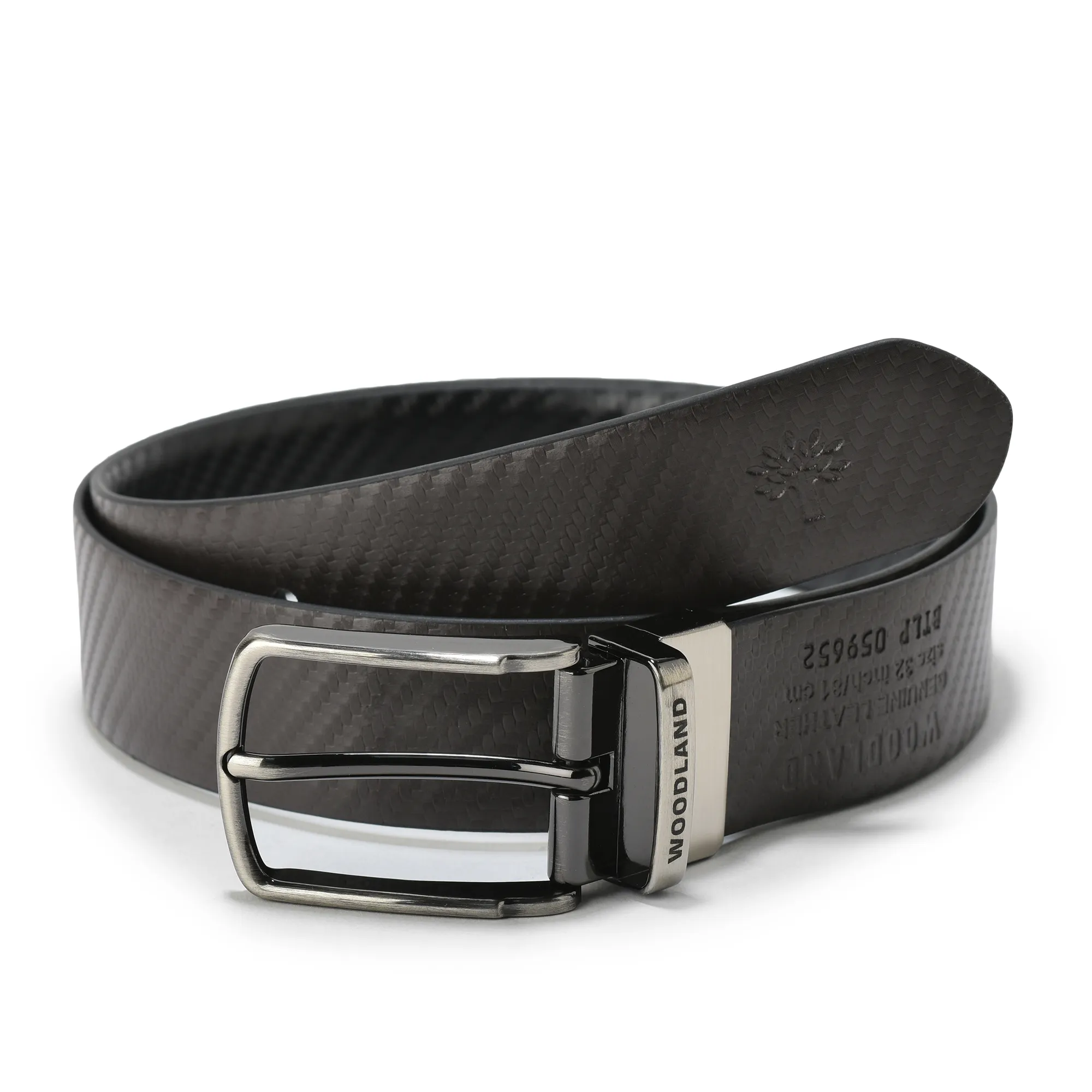 Woods Men Black/Brown Classic Leather Belt - Thumbnail 8