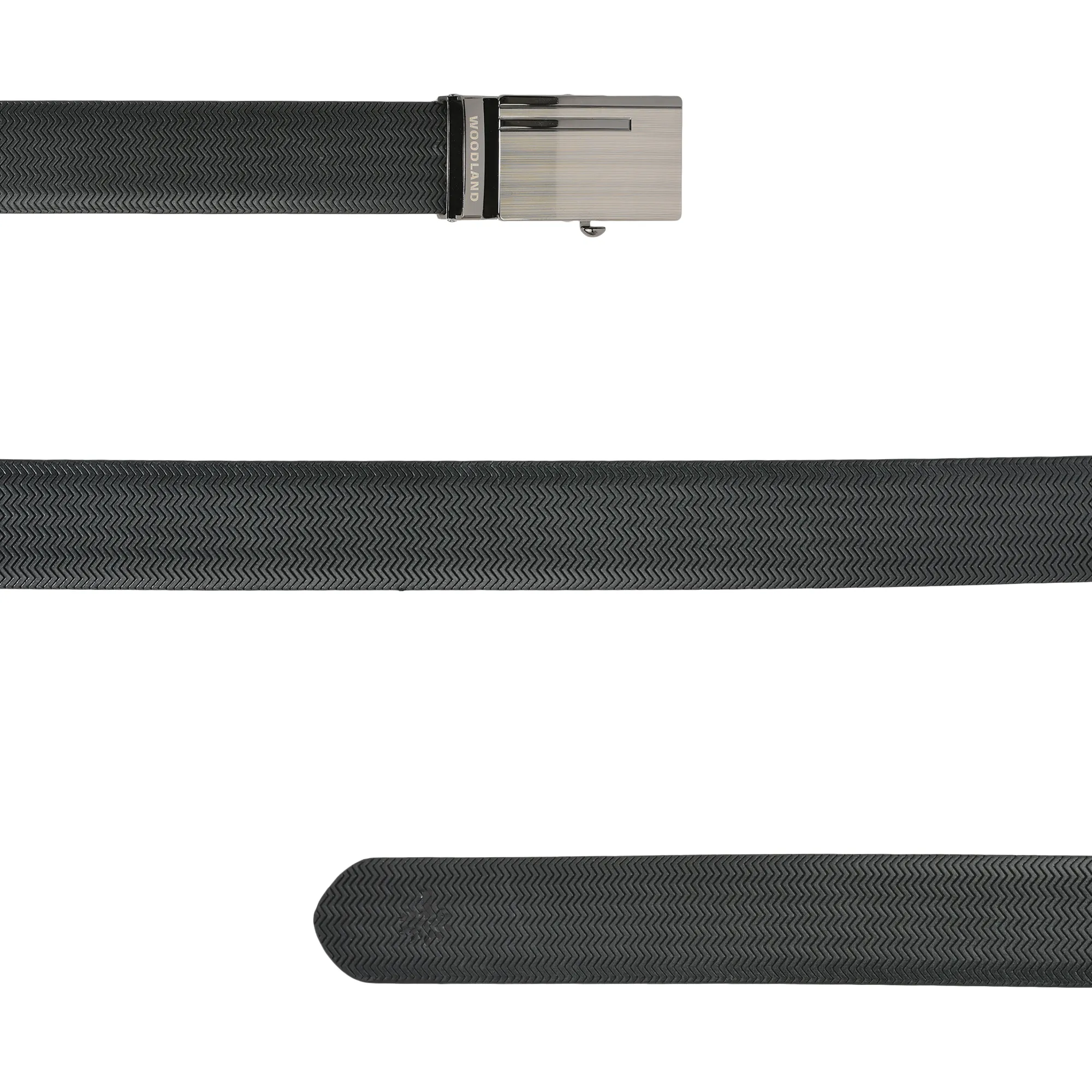 Woods Men  Black/Brown Leather Belt  - Thumbnail 3