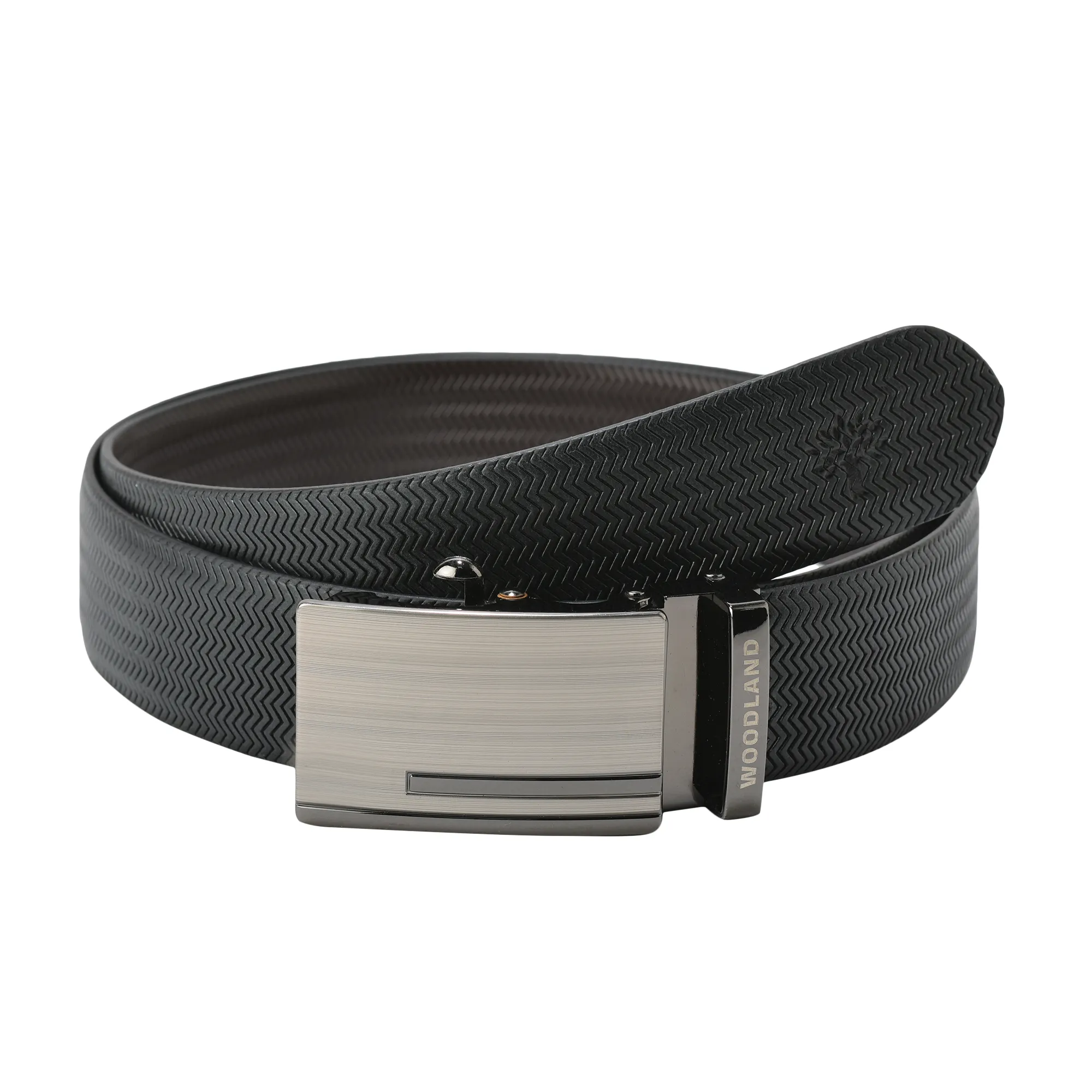 Woods Men  Black/Brown Leather Belt  - Thumbnail 7