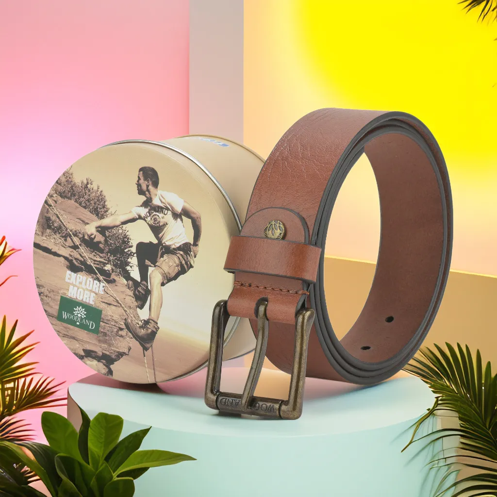 Woodland Men’s Brown Nexus Leather Belt

 - Thumbnail 2
