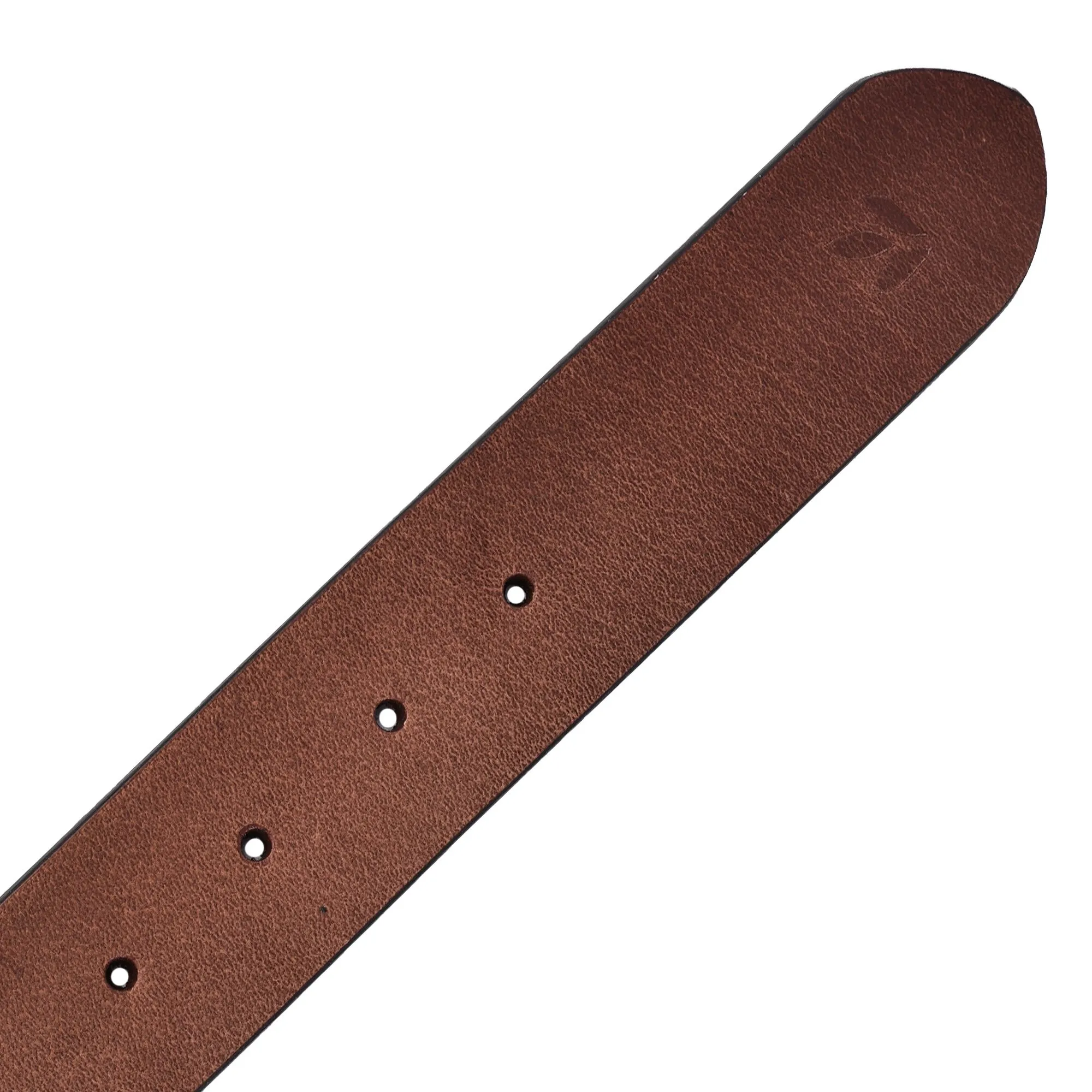 Brown Leather belt for men - Thumbnail 2