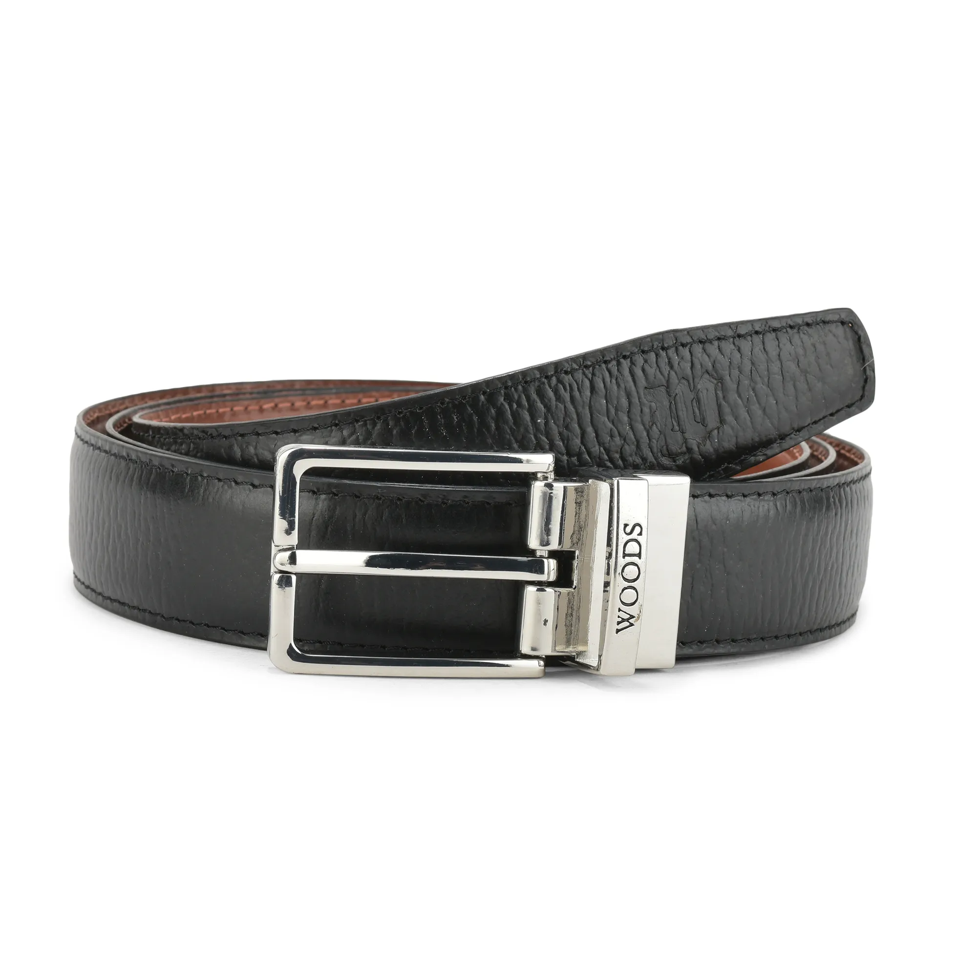 Woodland Men’s Black/Tan Dual-Tone Leather Belt

 - Thumbnail 4