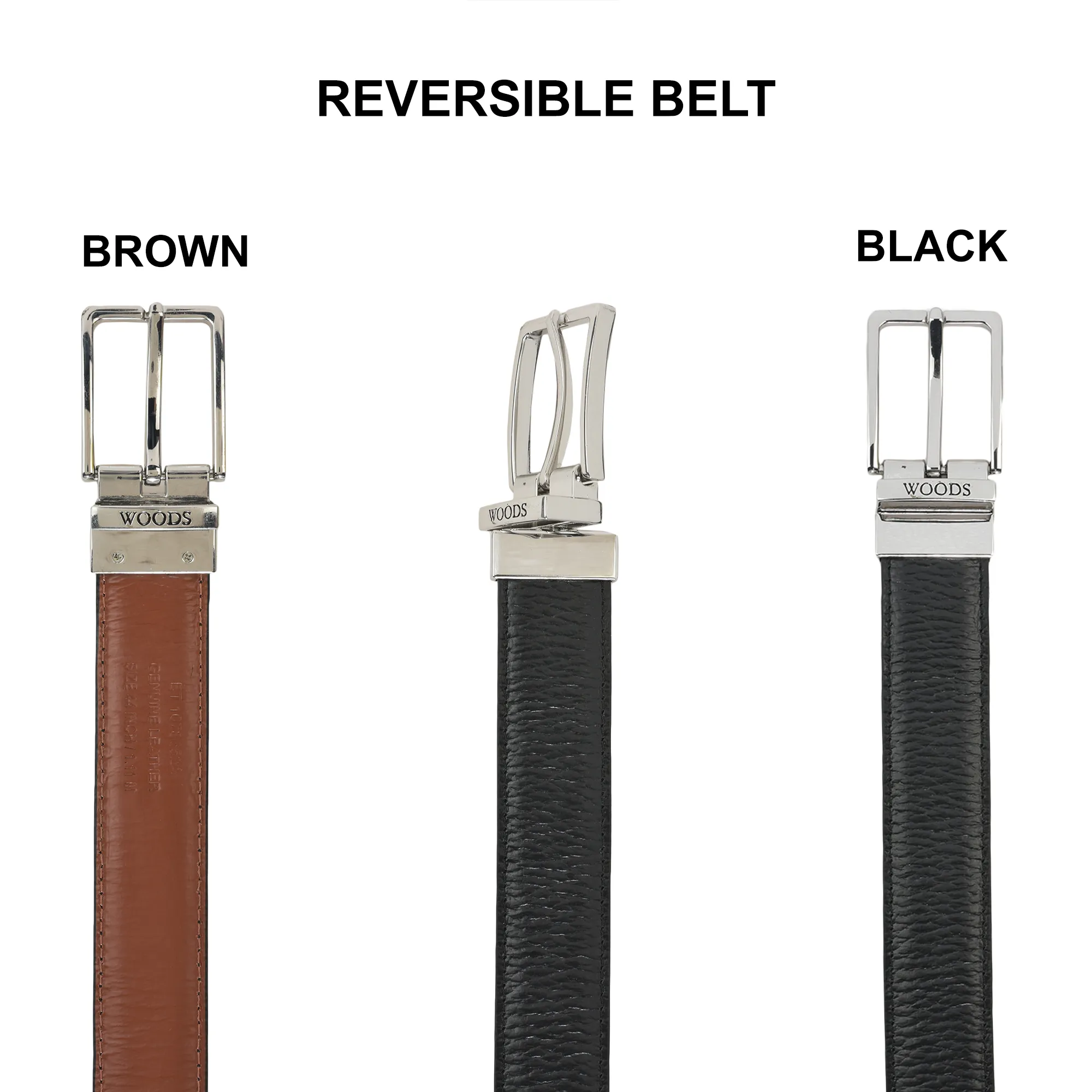 Woodland Men’s Black/Tan Dual-Tone Leather Belt

 - Thumbnail 9