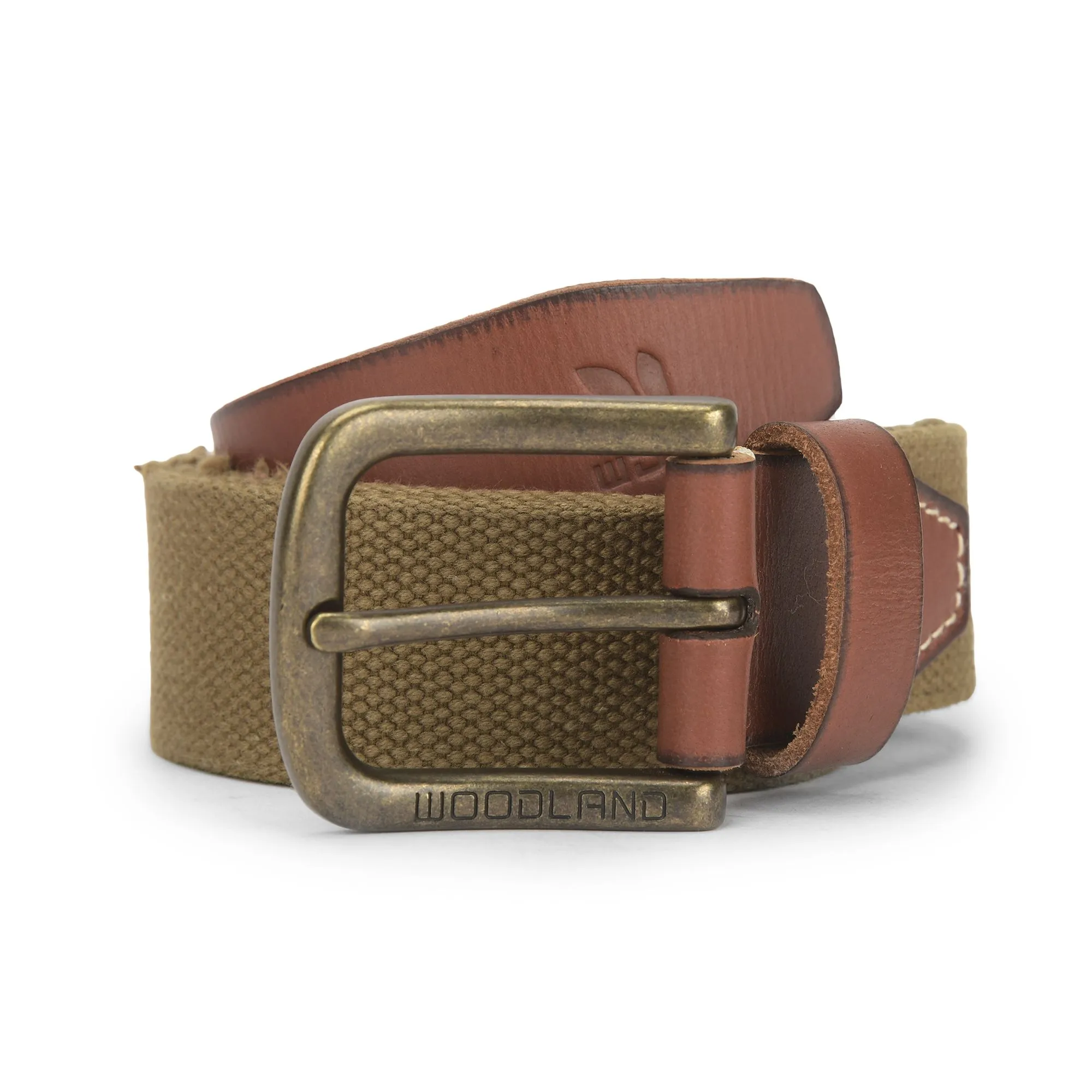 Khaki Cotton belt for men - Thumbnail 1