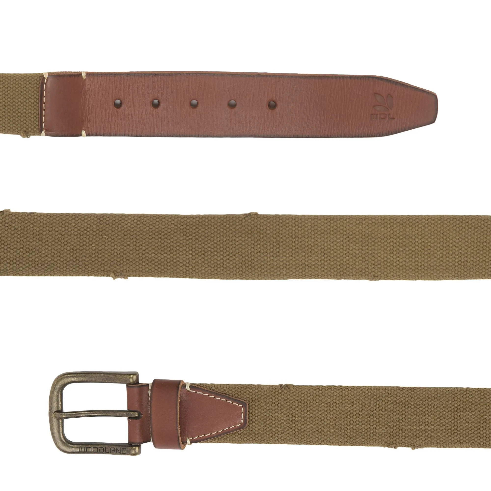 Khaki Cotton belt for men - Thumbnail 2