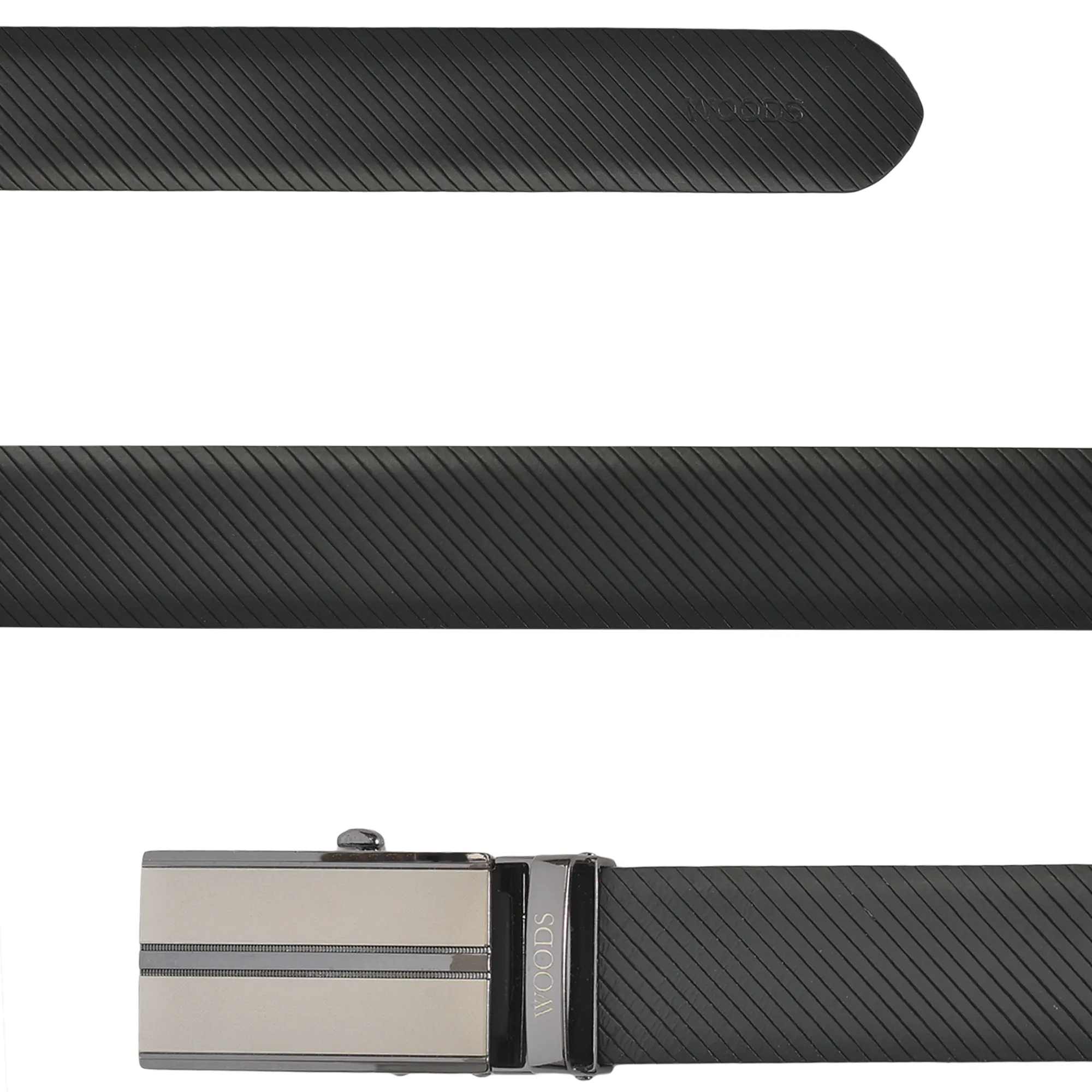 Woods Black/Tan FlexShift Reversible Leather Belt - Thumbnail 3