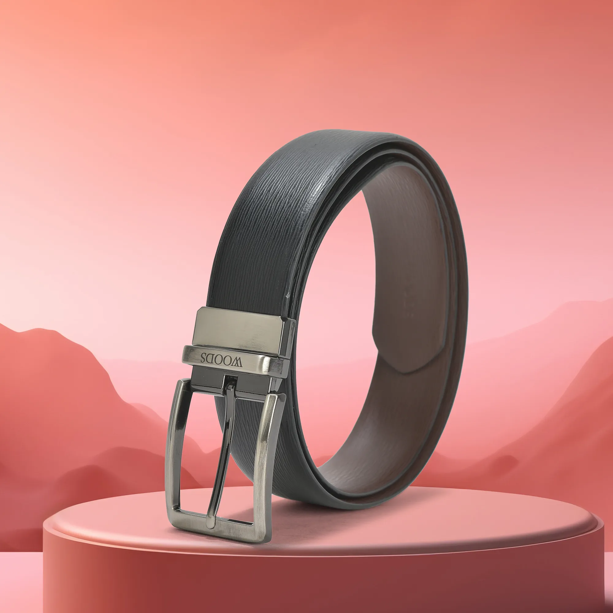 Woods Black/Brown DualMode Textured Reversible Belt - Thumbnail 5