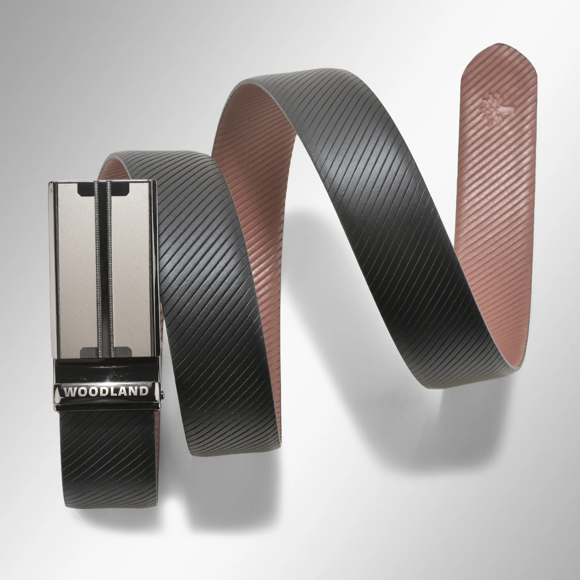 Black/Tan Reversible Leather Belt For Men - Thumbnail 5