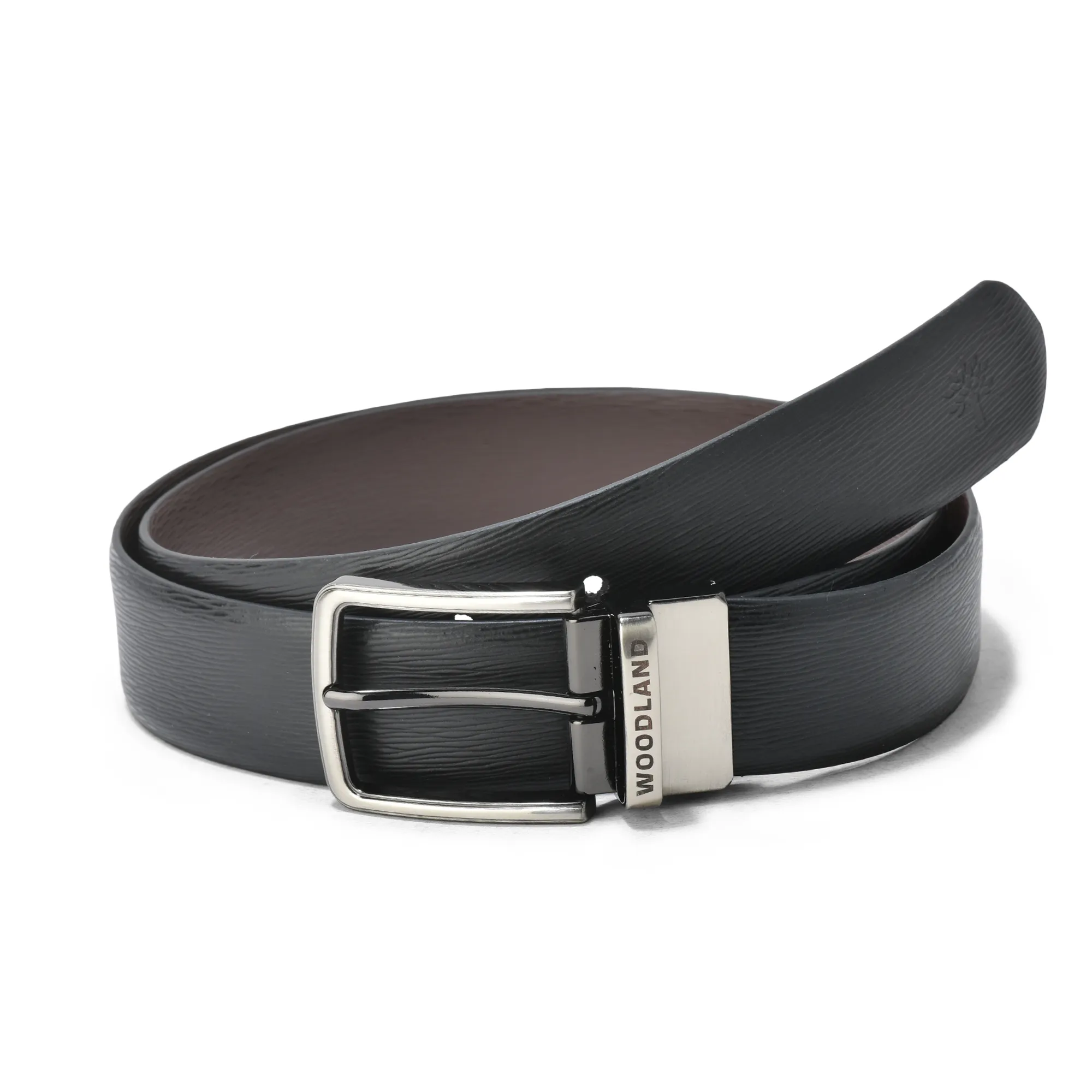 Woodland Reversible Black/Brown Leather Belt - Thumbnail 2