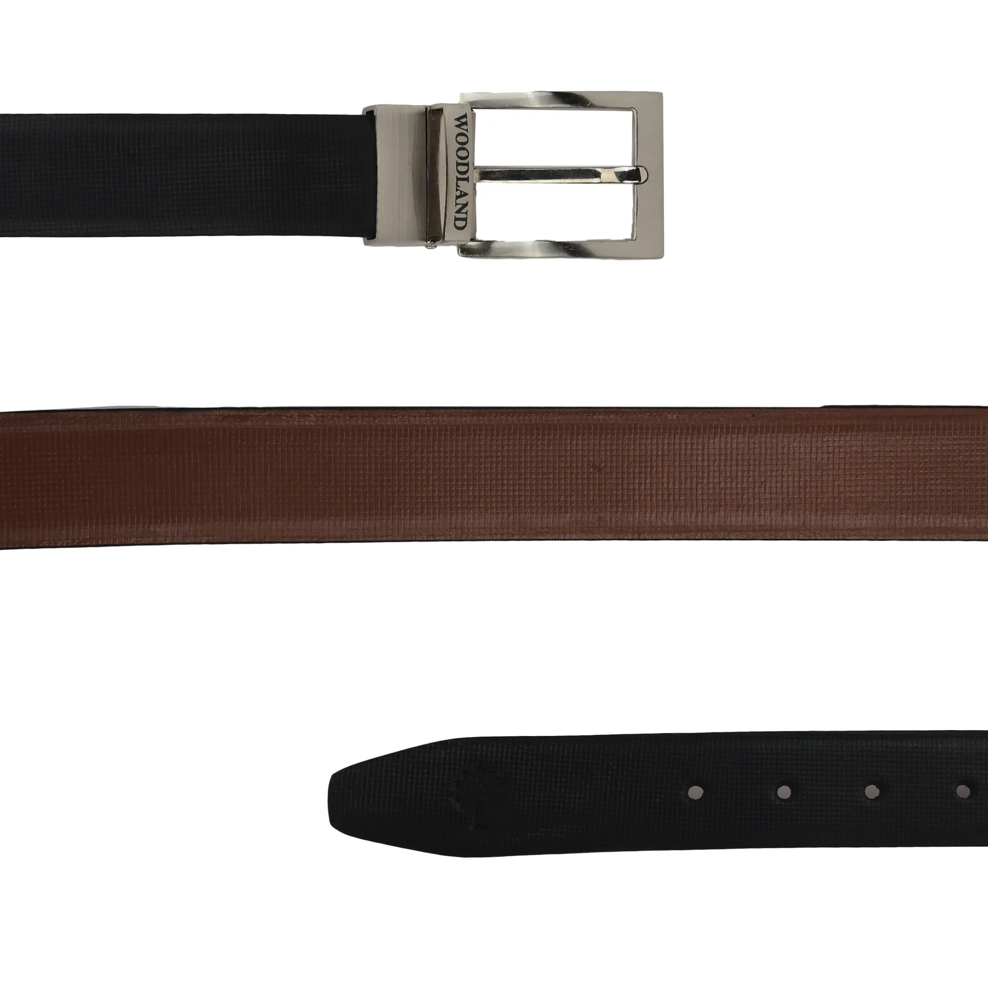 Woodland Black/Tan Reversible Leather Belt - Thumbnail 3