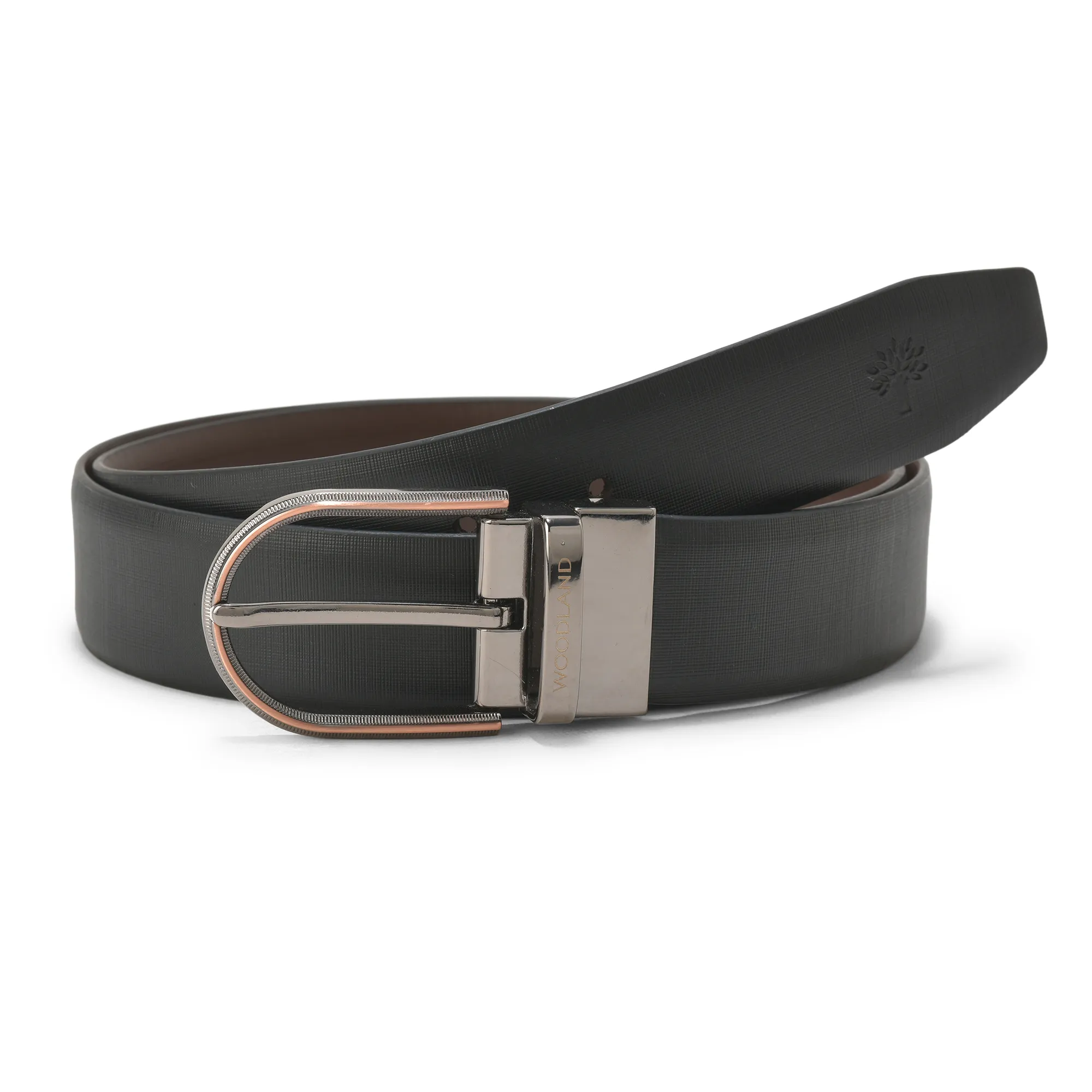 Woodland Black/Brown Reversible Leather Belt - Thumbnail 2