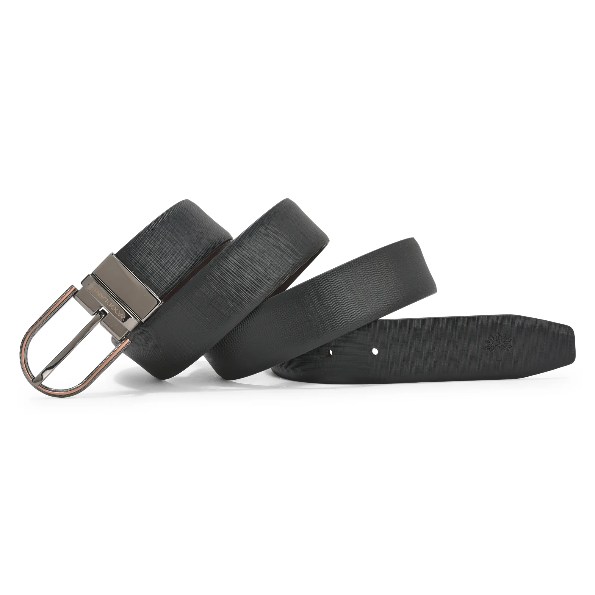 Woodland Black/Brown Reversible Leather Belt - Thumbnail 7