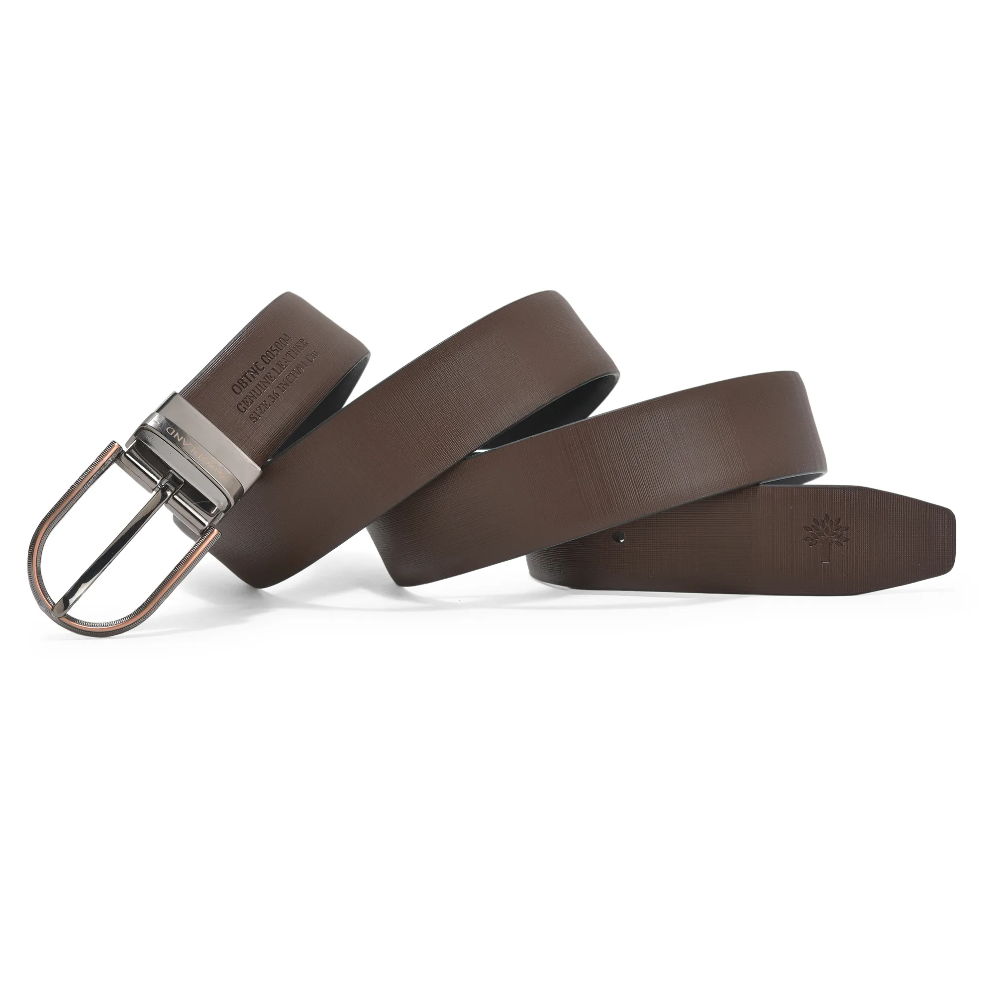 Woodland Black/Brown Reversible Leather Belt - Thumbnail 8