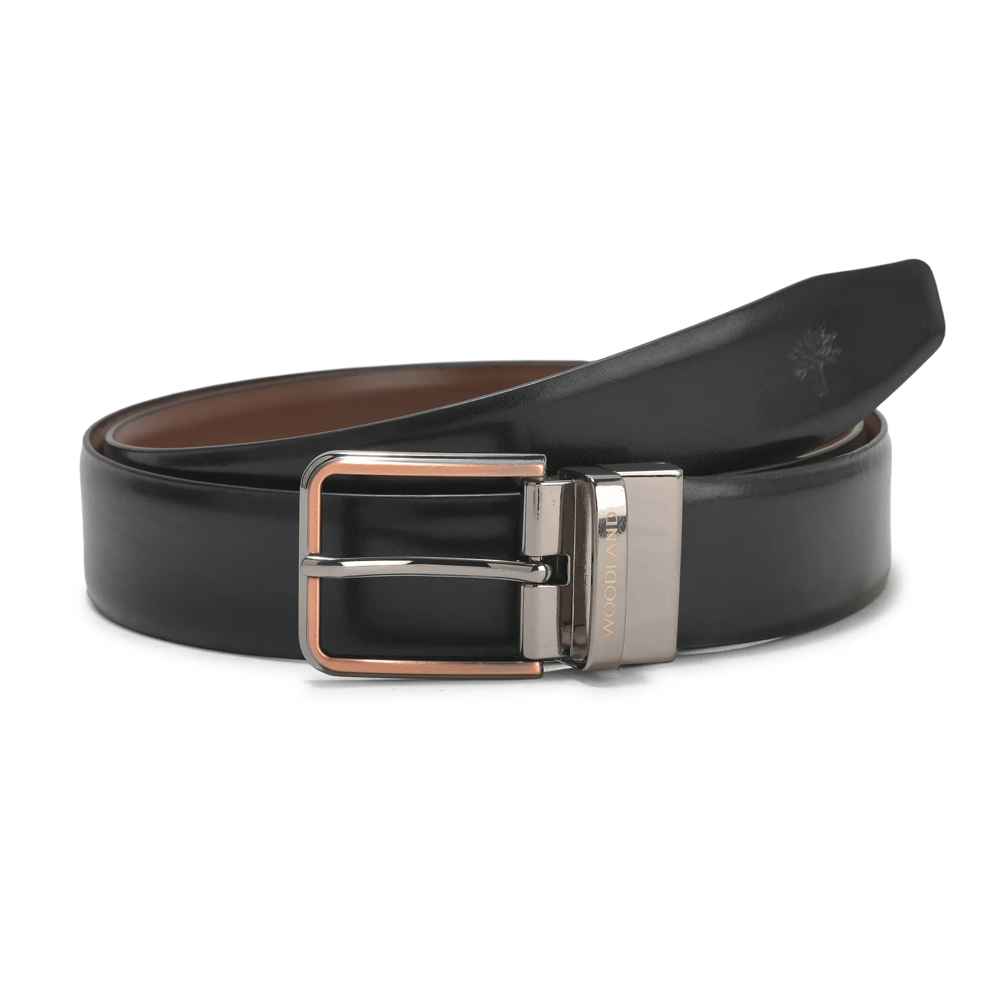 Black/Brown Reversible Leather Belt For Men - Thumbnail 2