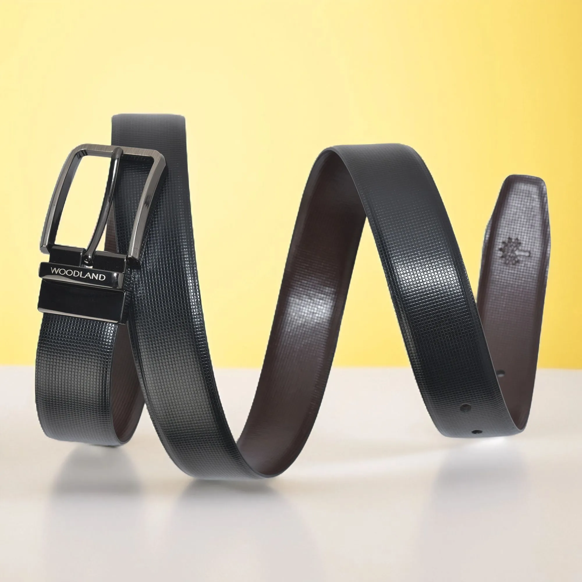 Woodland Black/Brown Reversible Mens Leather Belt - Thumbnail 6