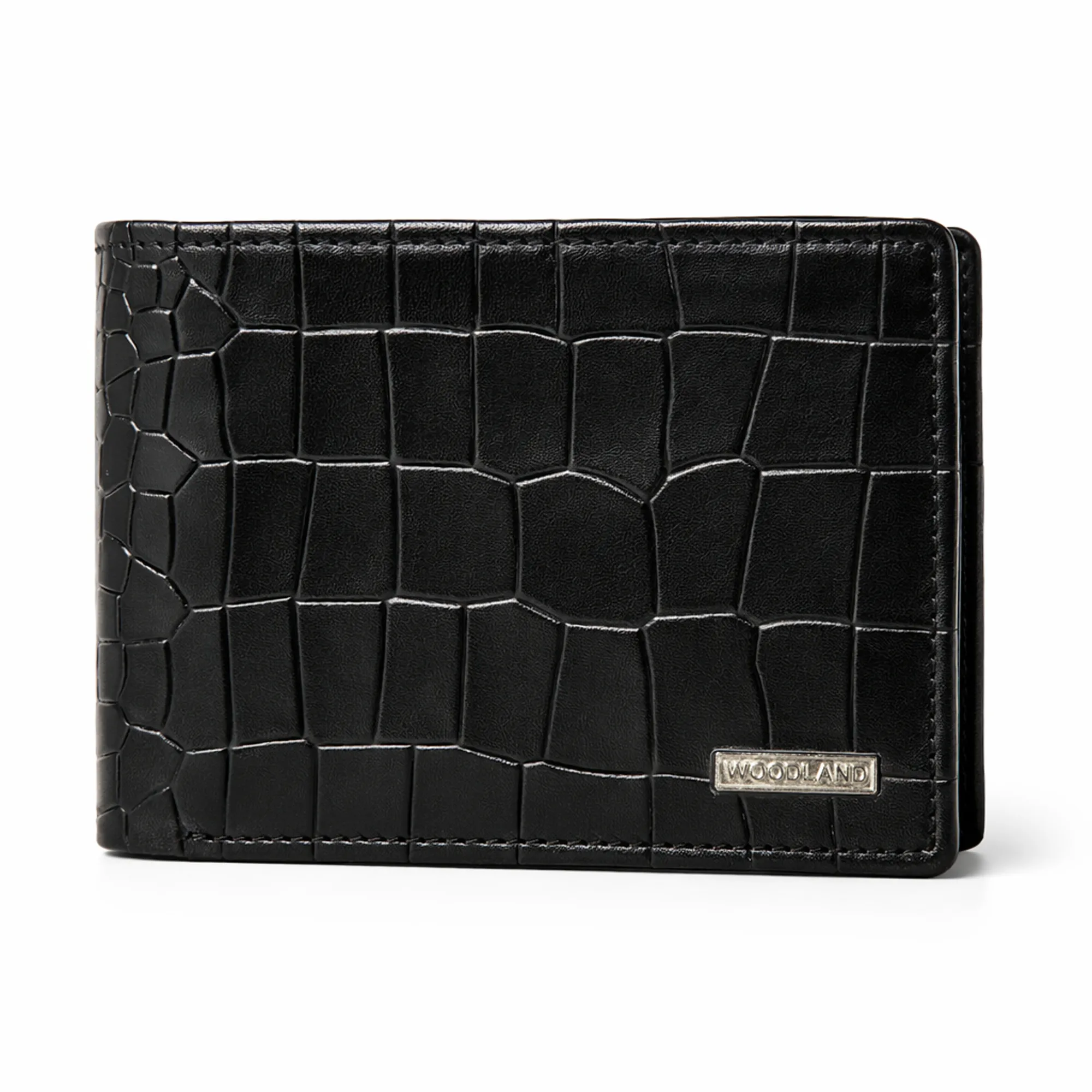 Woodland Men Black Croc-Texture Leather Belt & Wallet Gift Set - Thumbnail 5