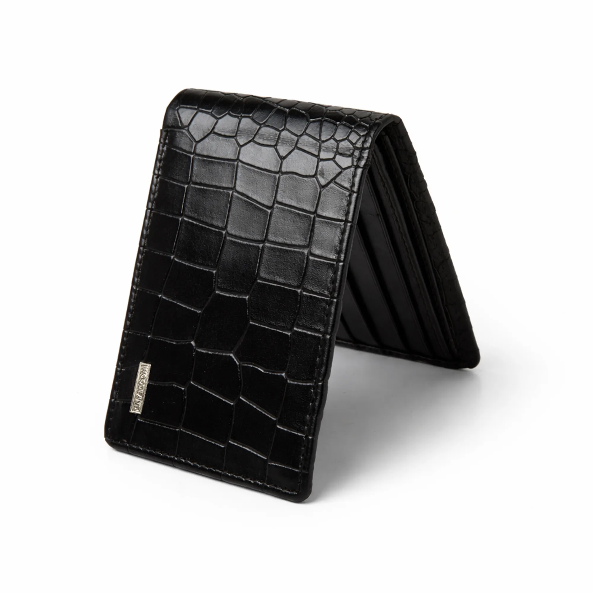 Woodland Men Black Croc-Texture Leather Belt & Wallet Gift Set - Thumbnail 7