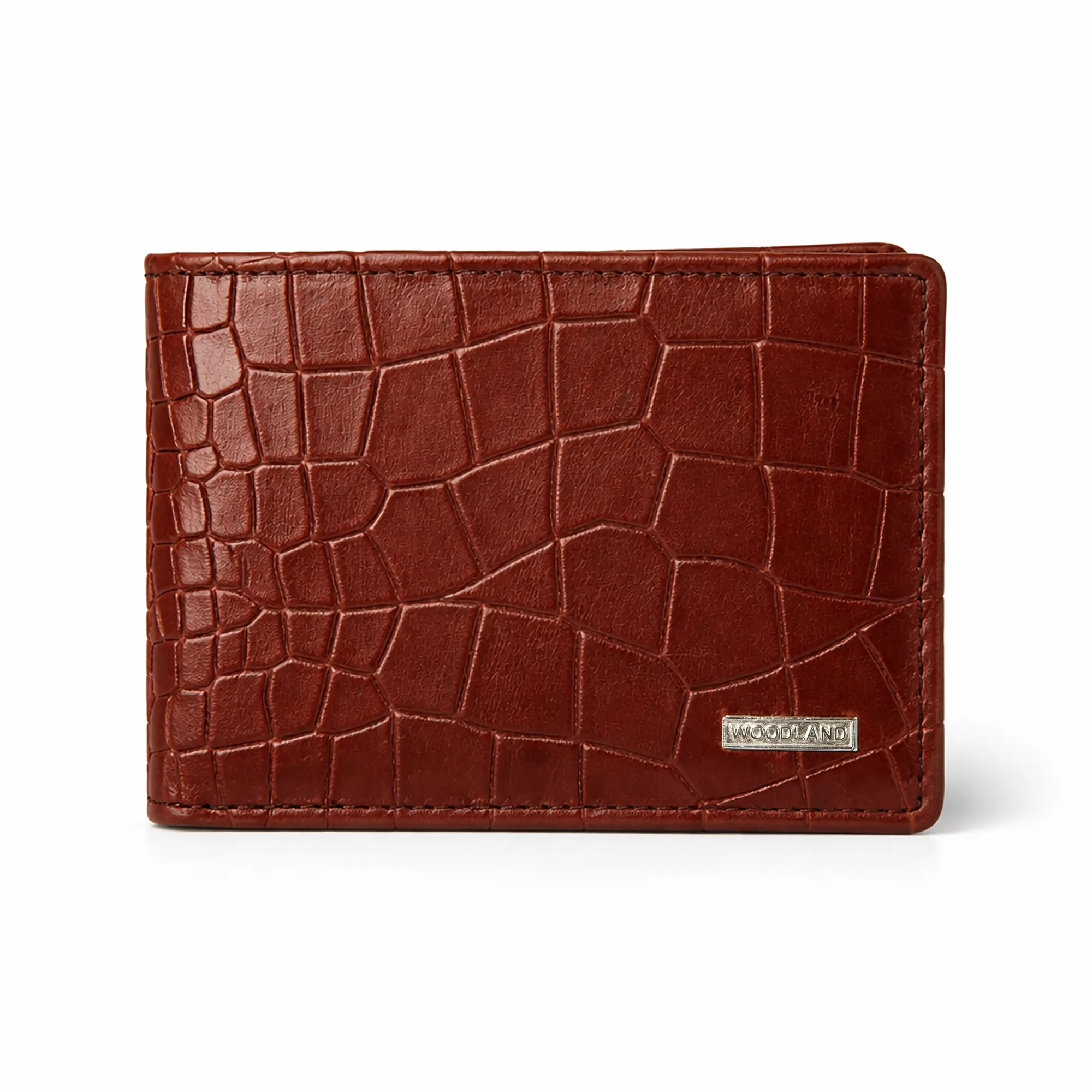 Woodland Men Brown Croc-Texture Leather Belt & Wallet Gift Set - Thumbnail 5
