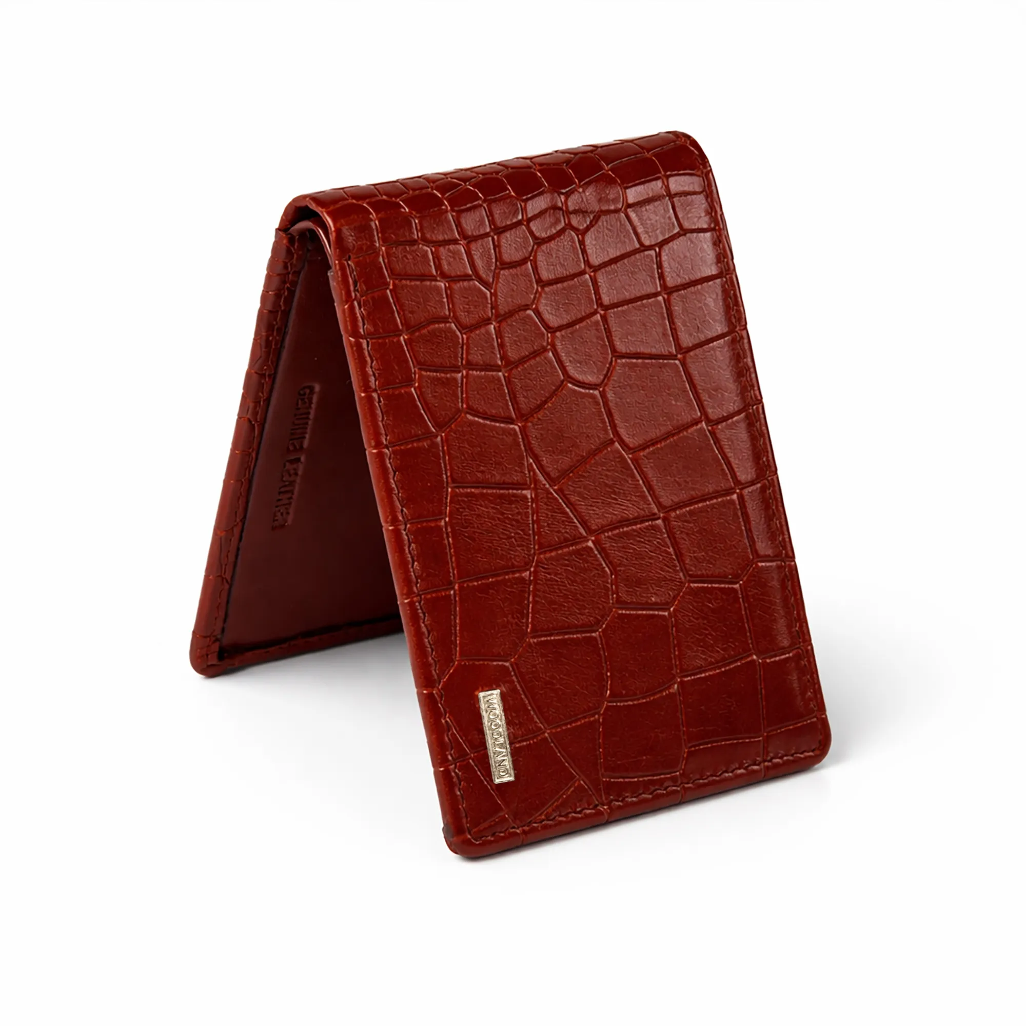 Woodland Men Brown Croc-Texture Leather Belt & Wallet Gift Set - Thumbnail 7