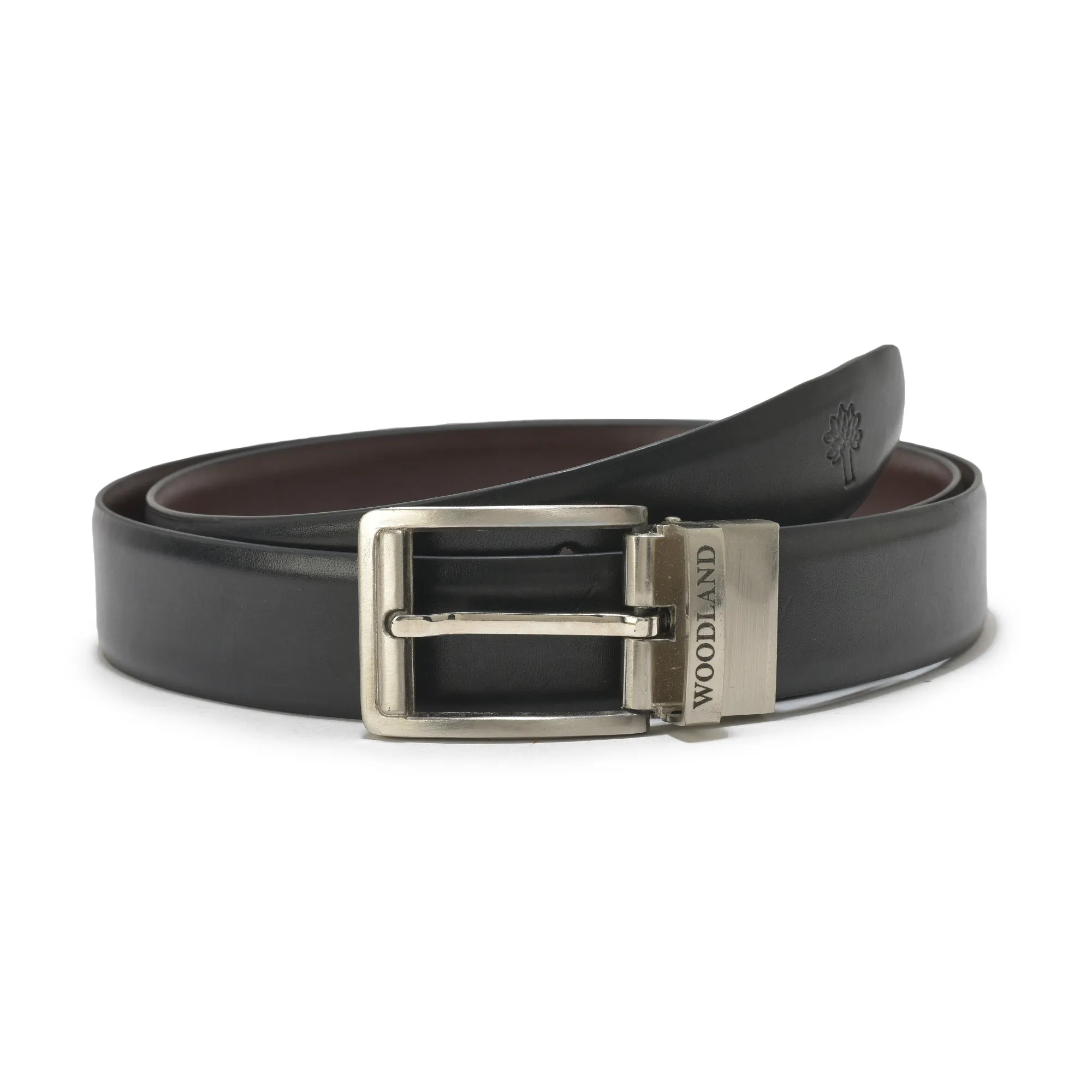 Woodland Men Reversible Black Leather Belt - Thumbnail 7