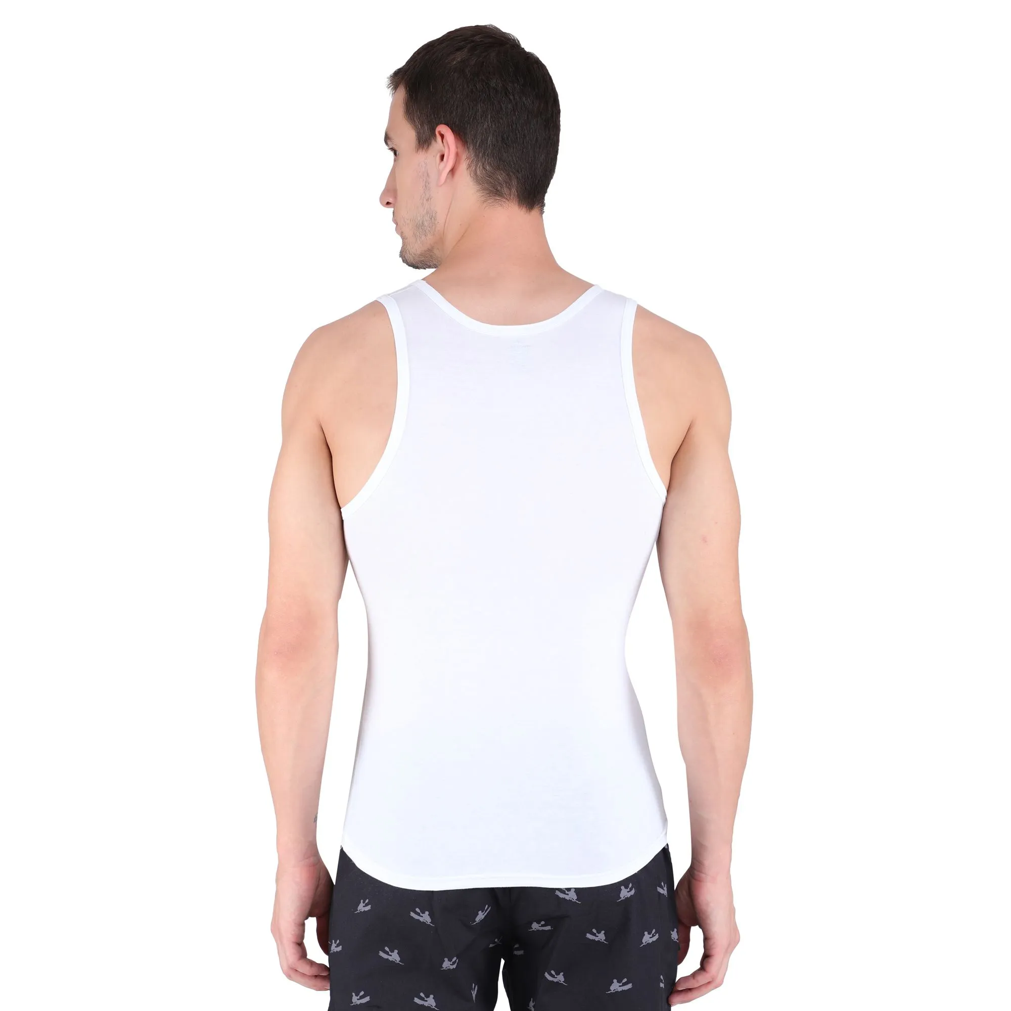 WHITE sleeveless vest for men - Thumbnail 5