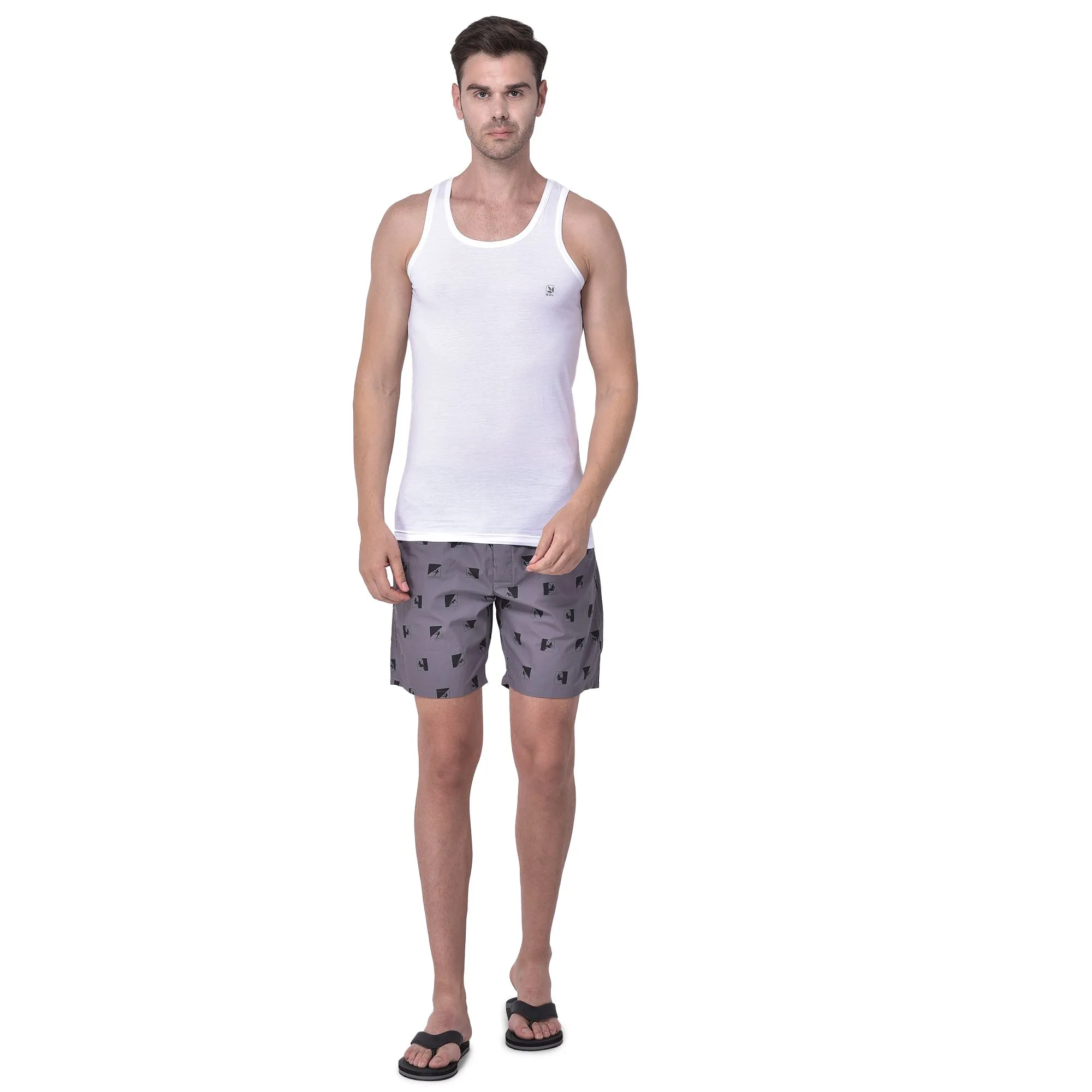 WHITE sleeveless vest for men - Thumbnail 1