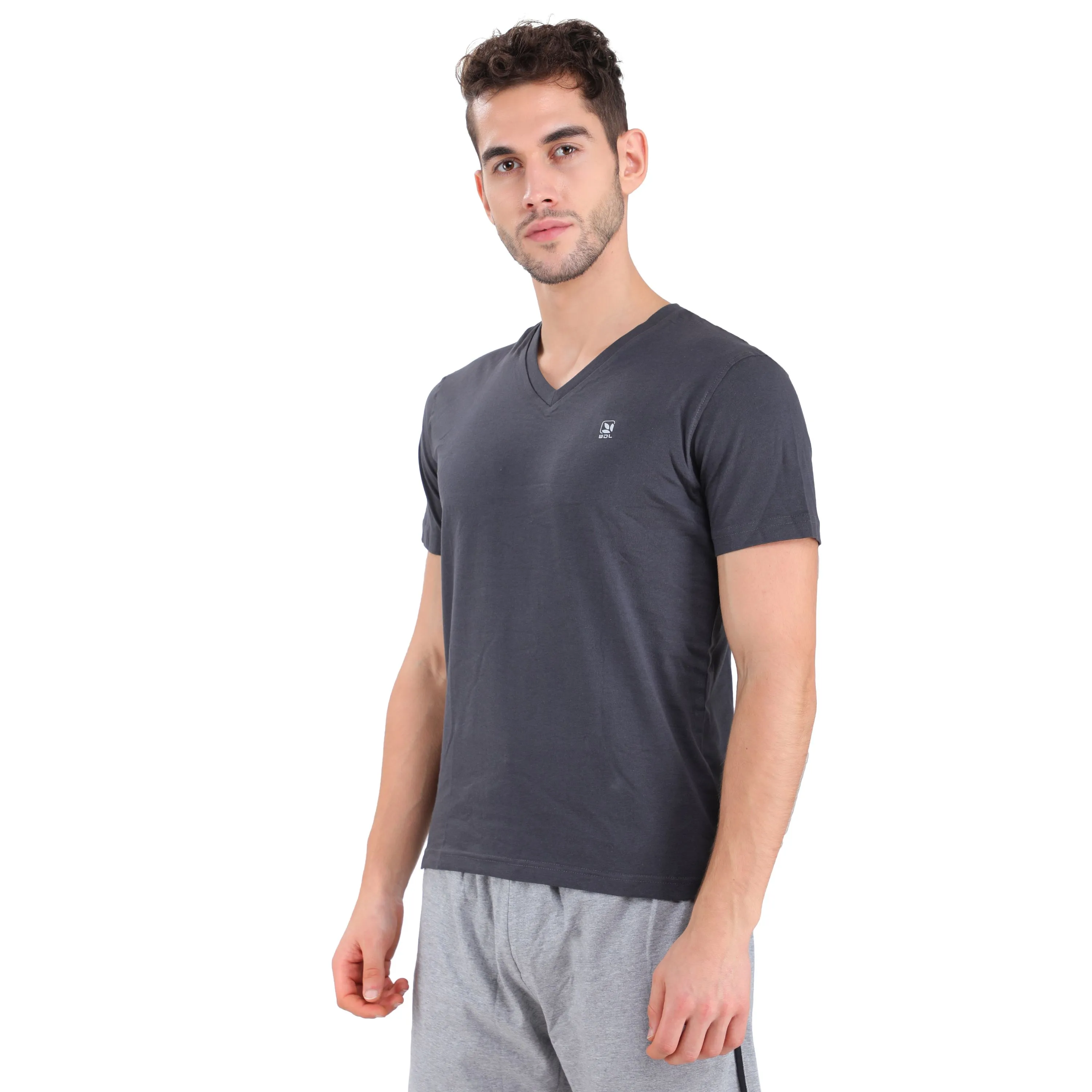 SMOKE V neck t-shirt for men - Thumbnail 3