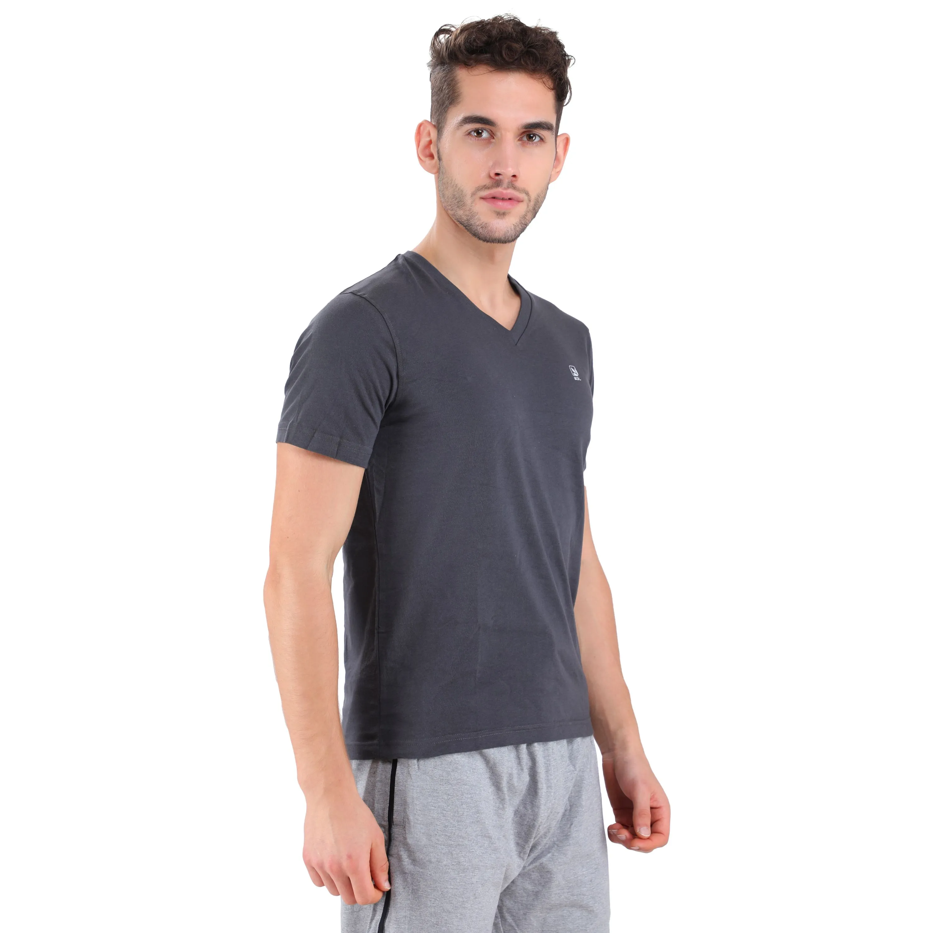 SMOKE V neck t-shirt for men - Thumbnail 4