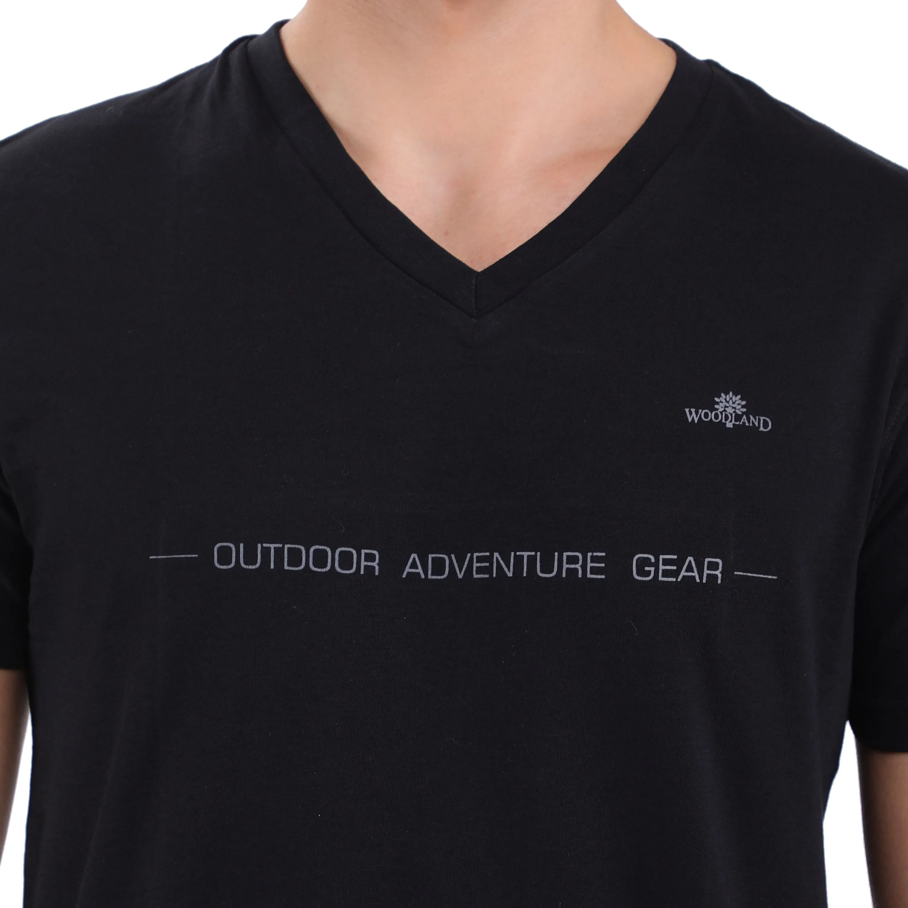 BLACK V neck t-shirt for men - Thumbnail 6