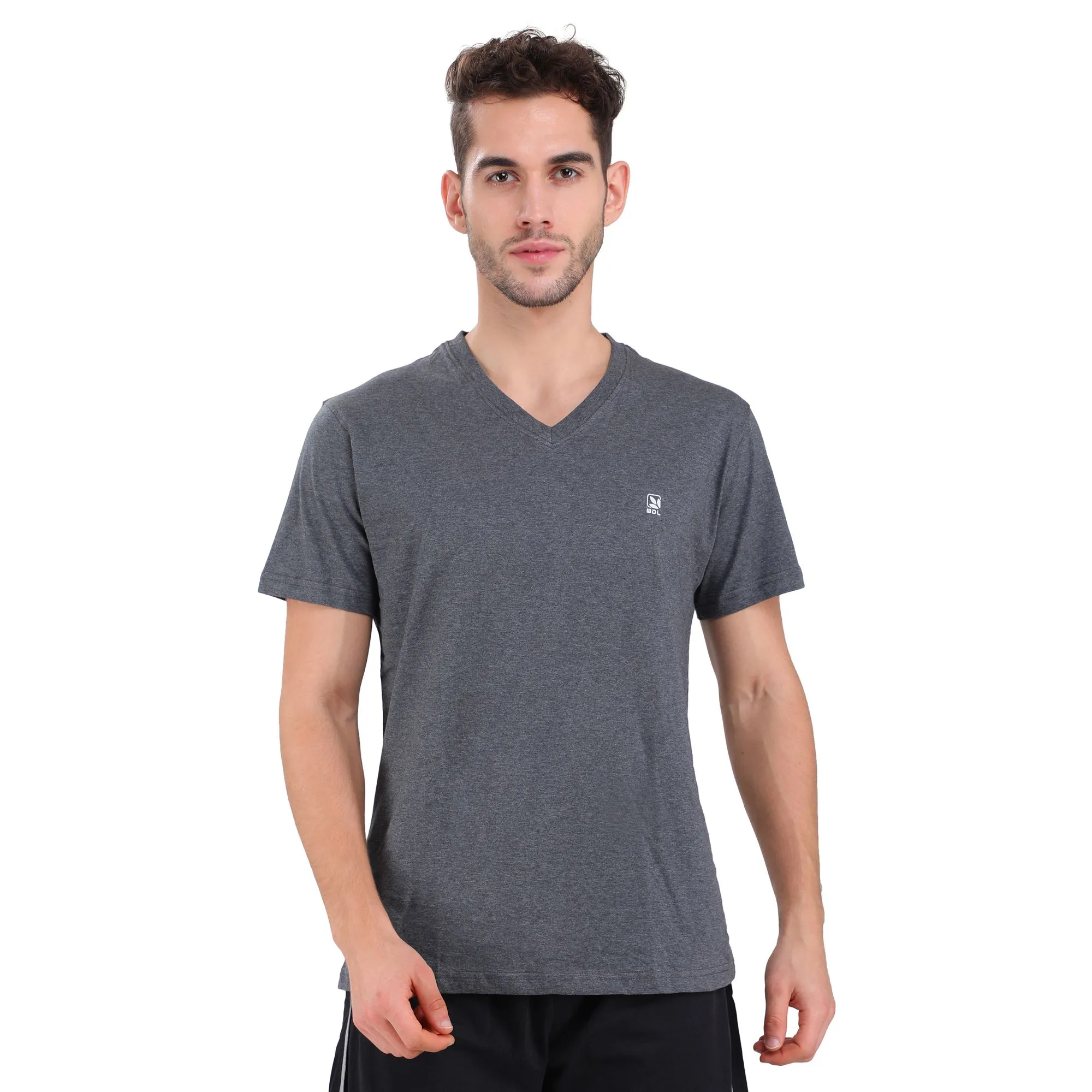 DGREY V neck t-shirt for men - Thumbnail 2