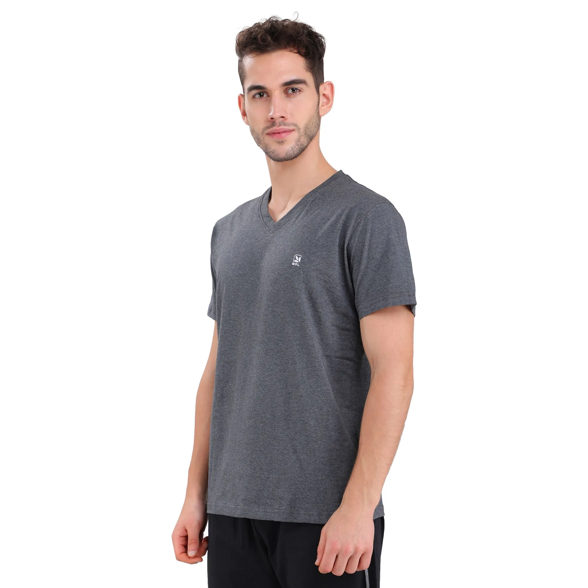 DGREY V neck t-shirt for men - Thumbnail 3