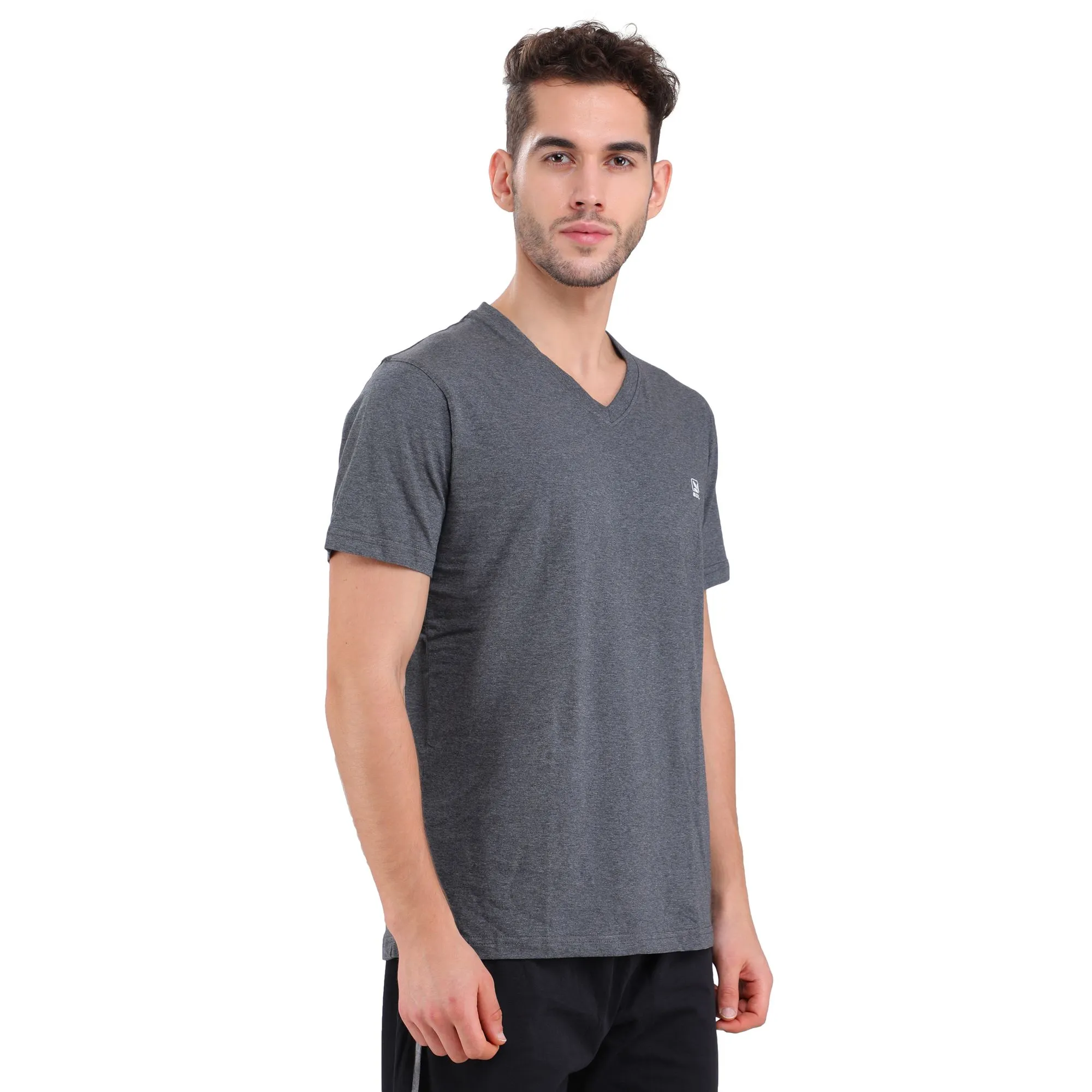 DGREY V neck t-shirt for men - Thumbnail 4