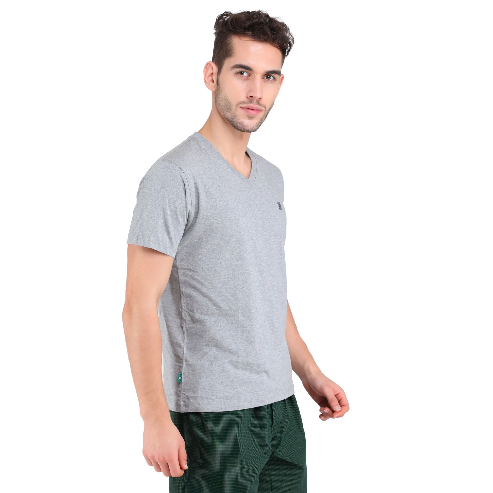 LGREY V neck t-shirt for men - Thumbnail 4