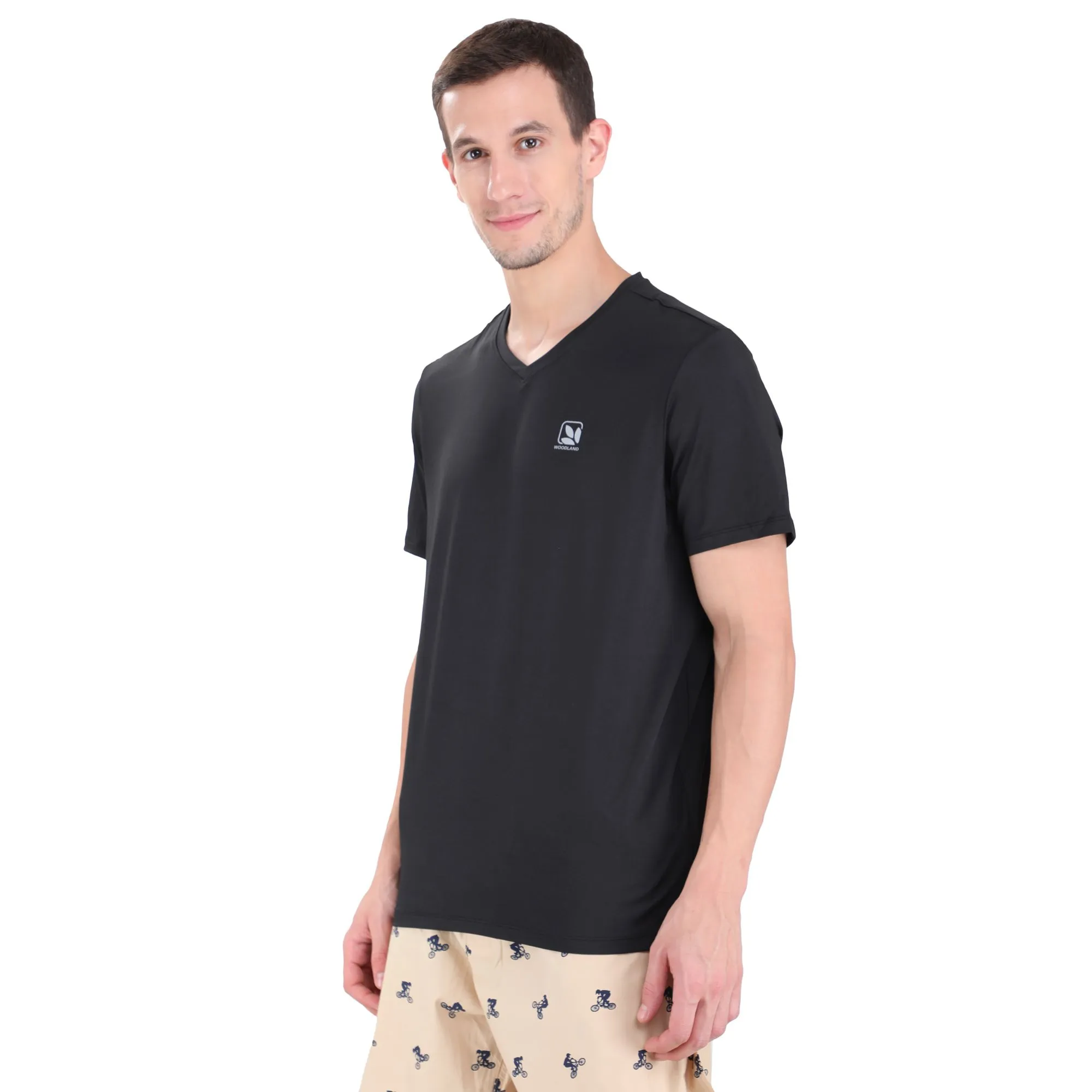 Black V-neck vest for men - Thumbnail 3