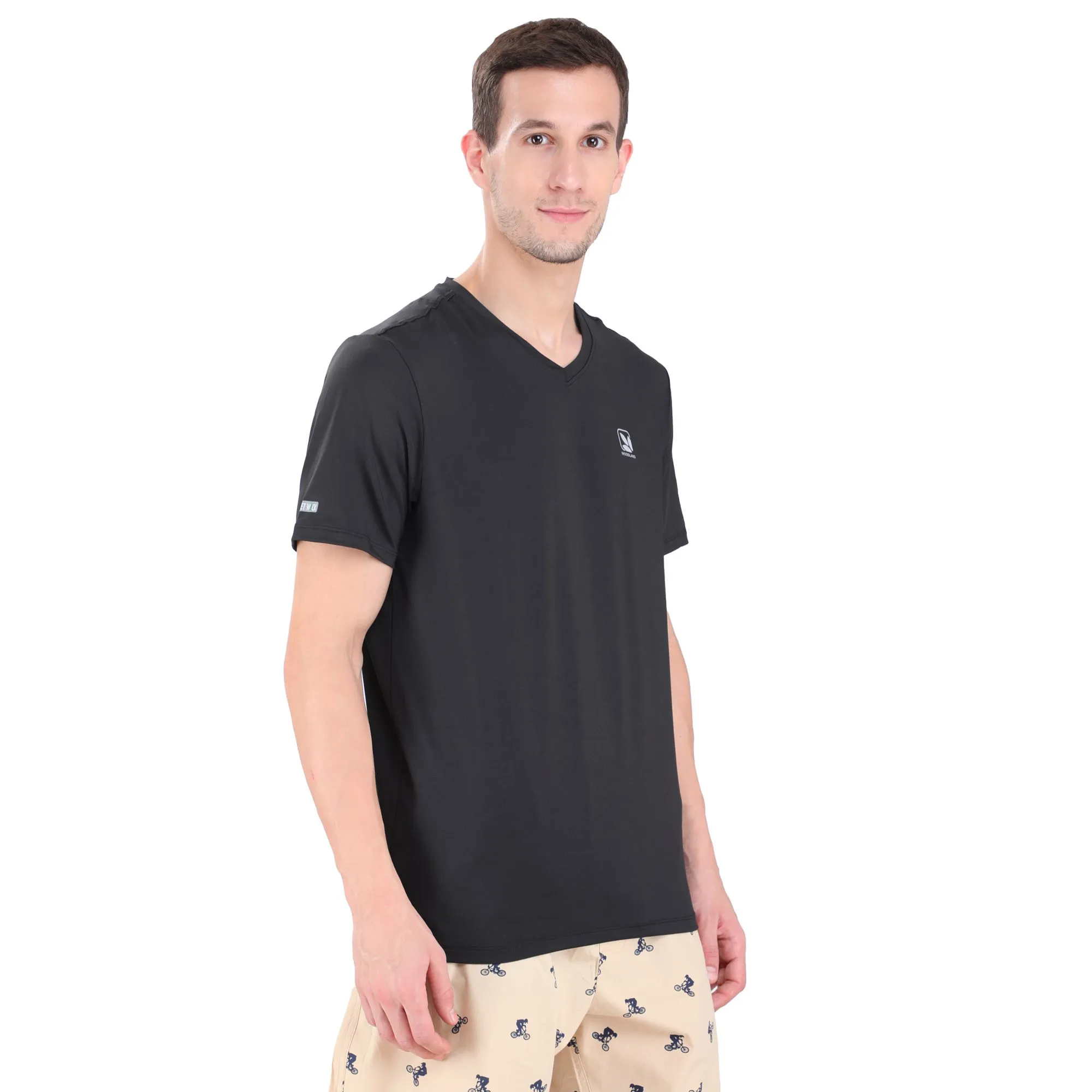 Black V-neck vest for men - Thumbnail 4