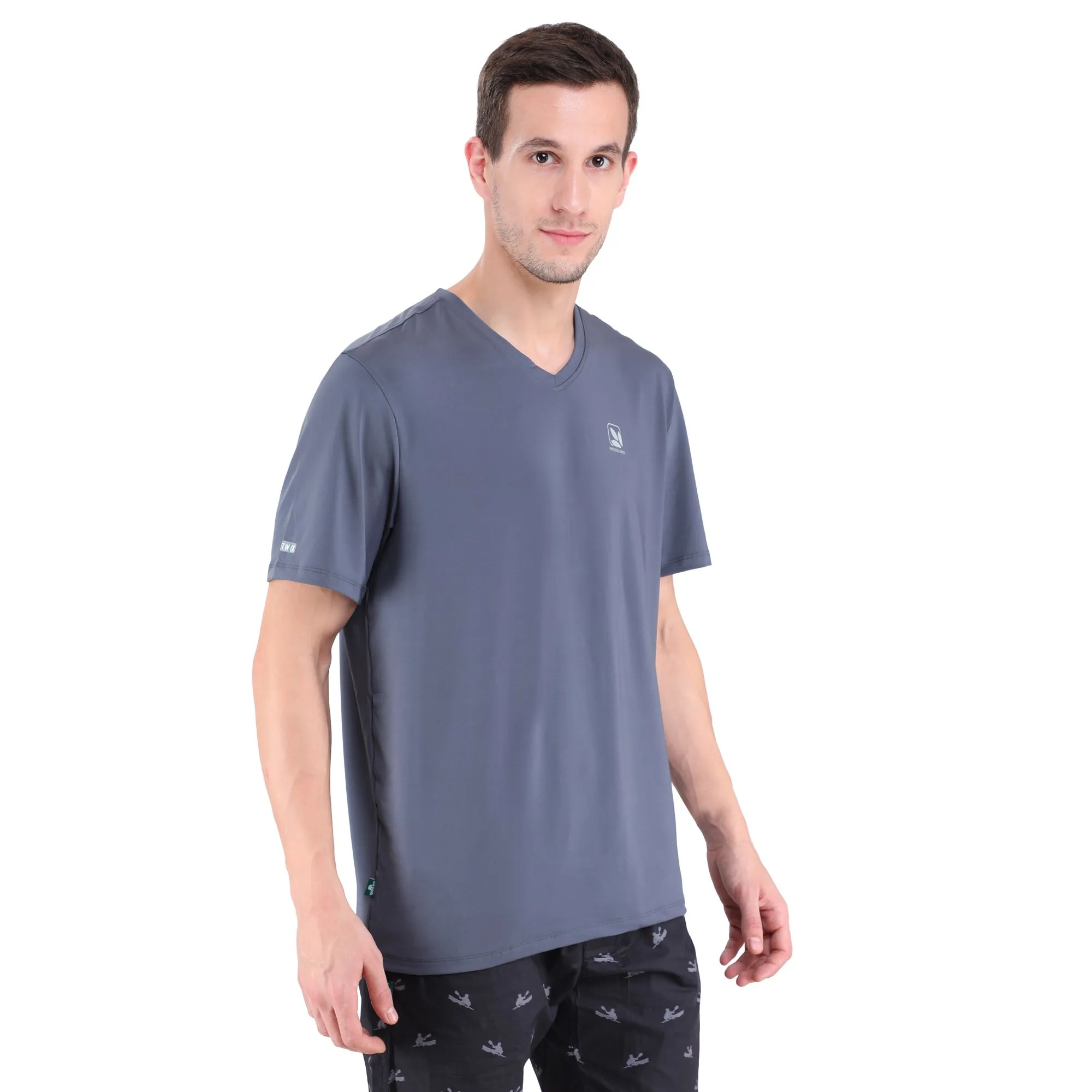 Dark grey V-neck vest for men - Thumbnail 4