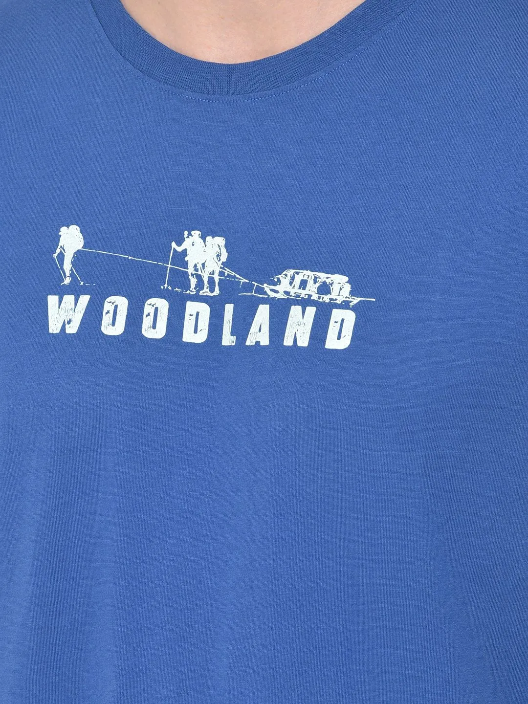 Navy round neck t-shirt for men - Thumbnail 6