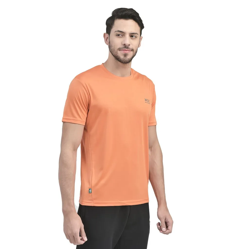 Orange Crew neck t-shirt for men - Thumbnail 4