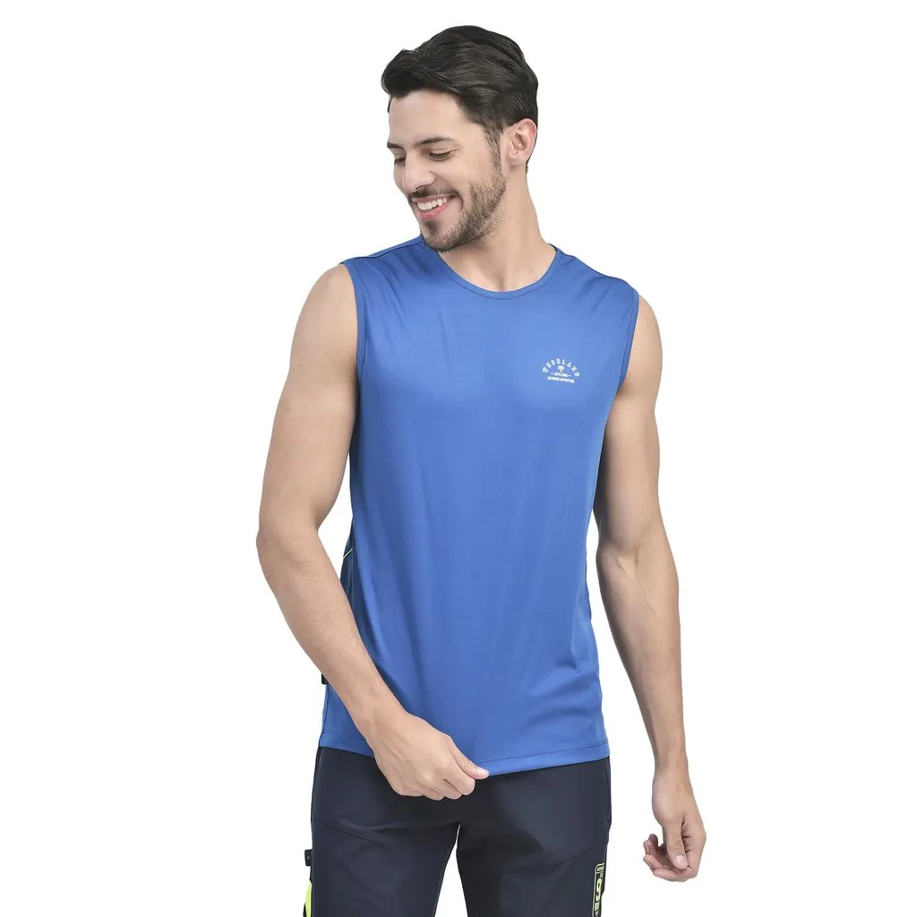 Nautical Blue sleeveless t-shirt for men - Thumbnail 2