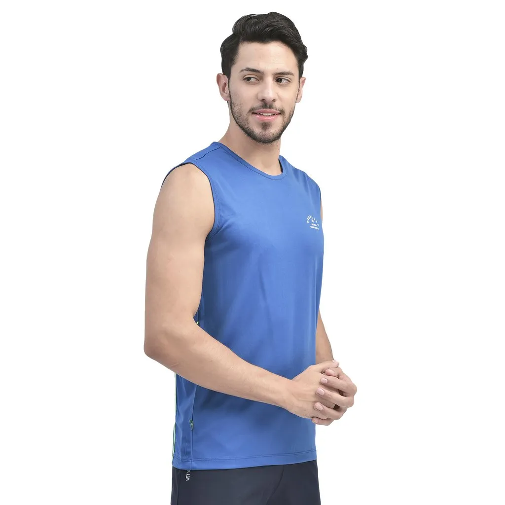 Nautical Blue sleeveless t-shirt for men - Thumbnail 4