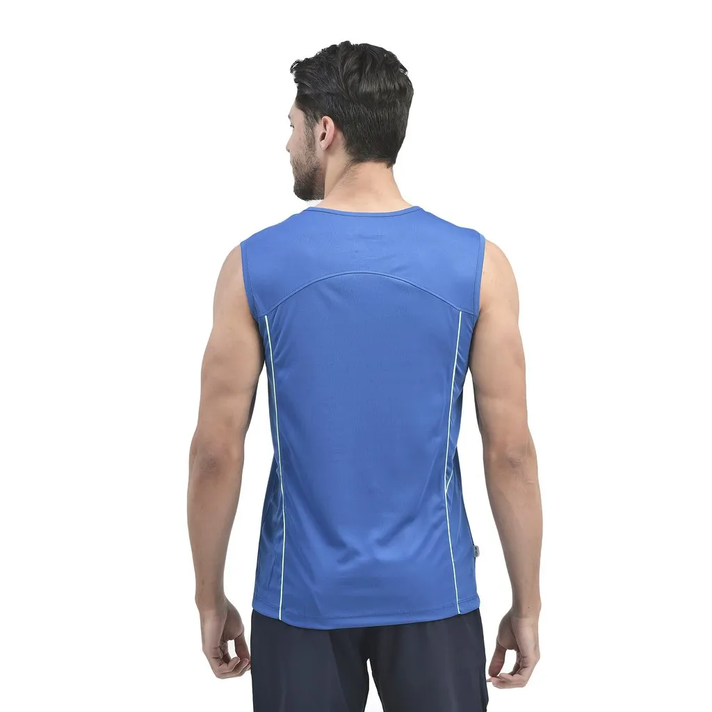 Nautical Blue sleeveless t-shirt for men - Thumbnail 5
