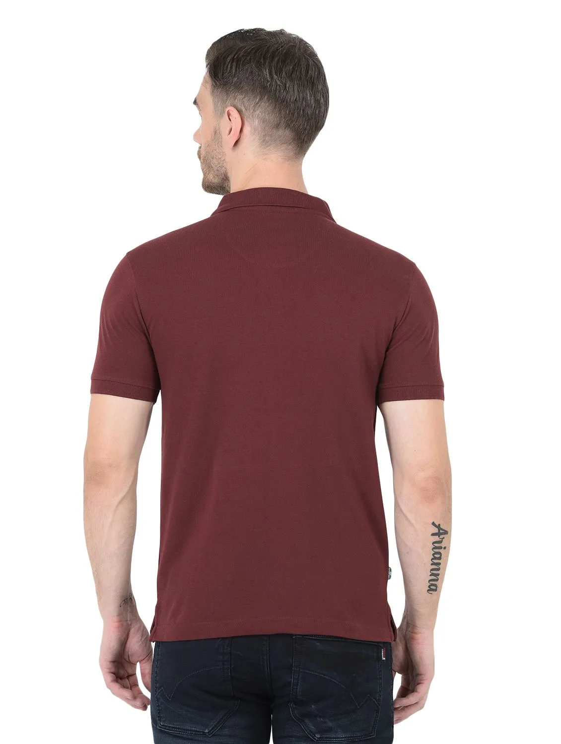 Maroon Polo T-shirt for men - Thumbnail 5