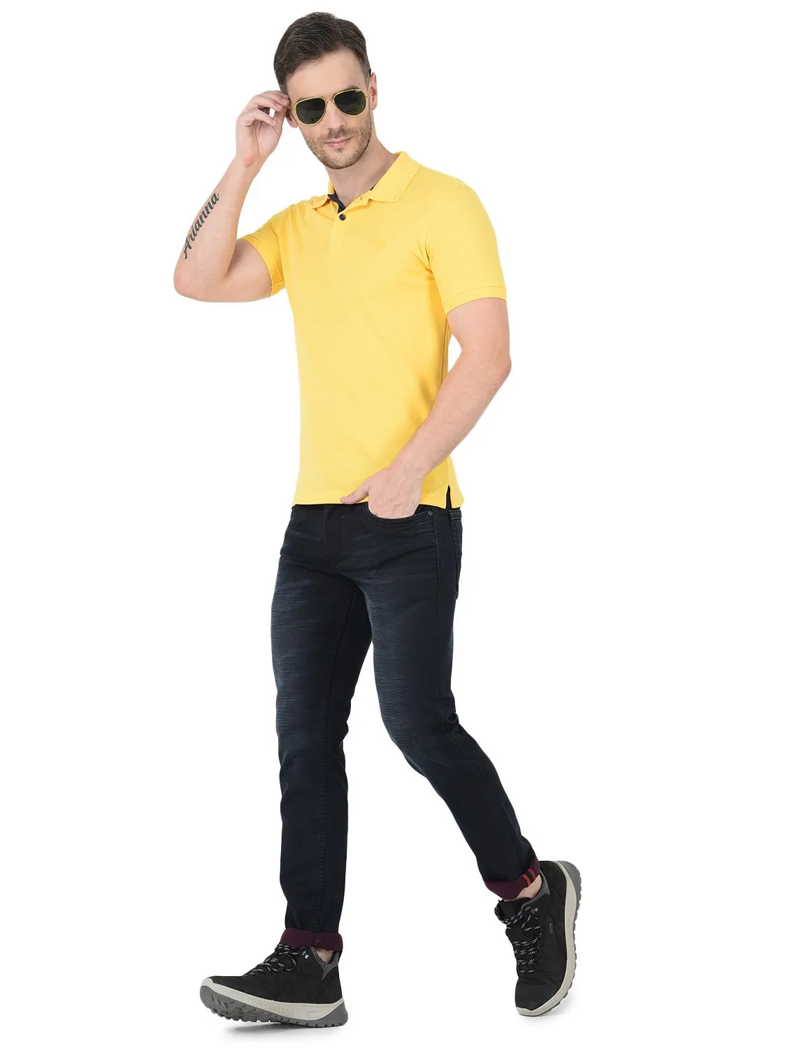 Yellow Polo t-shirt for men - Thumbnail 1