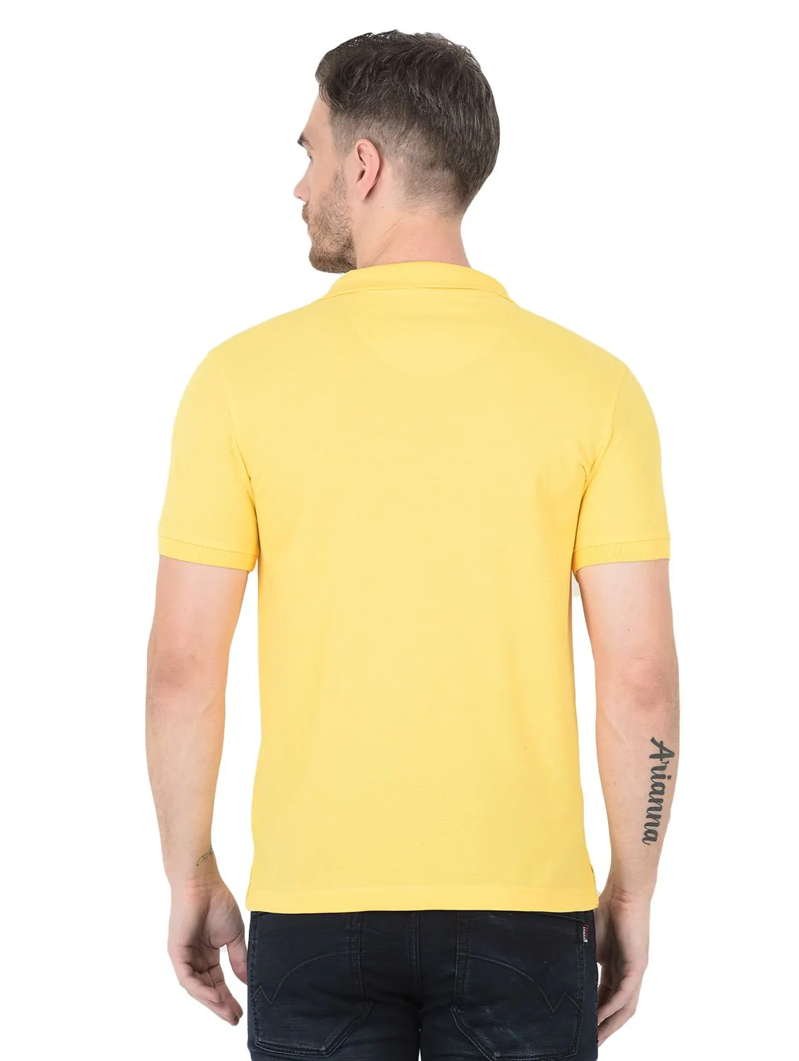 Yellow Polo t-shirt for men - Thumbnail 5