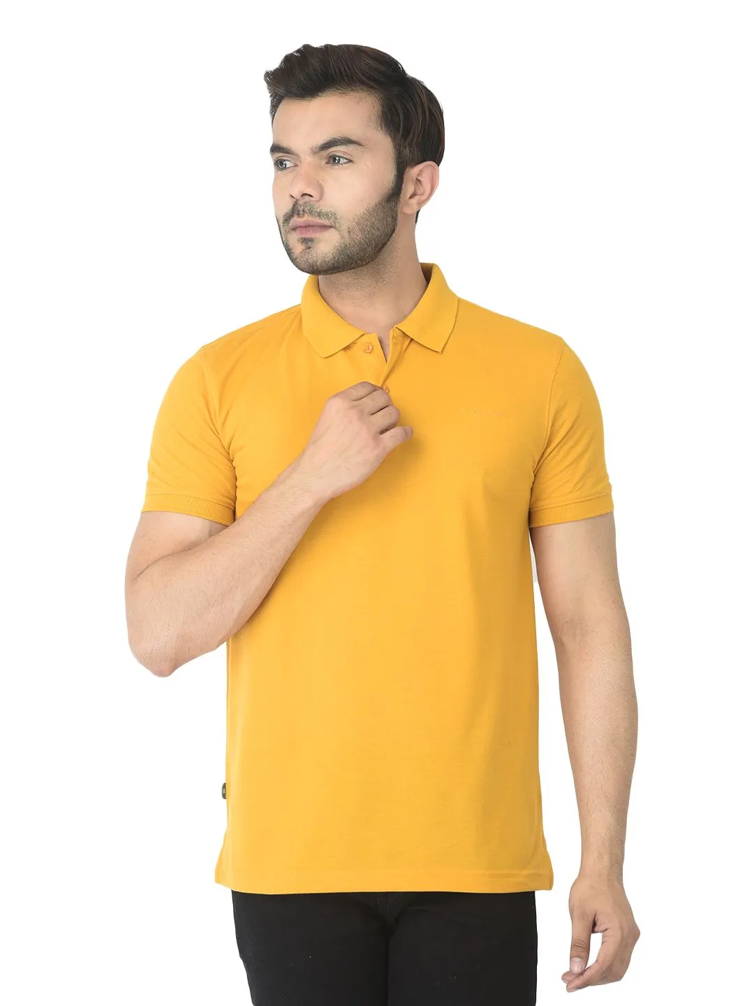 Mustard Polo T-shirt for men - Thumbnail 2