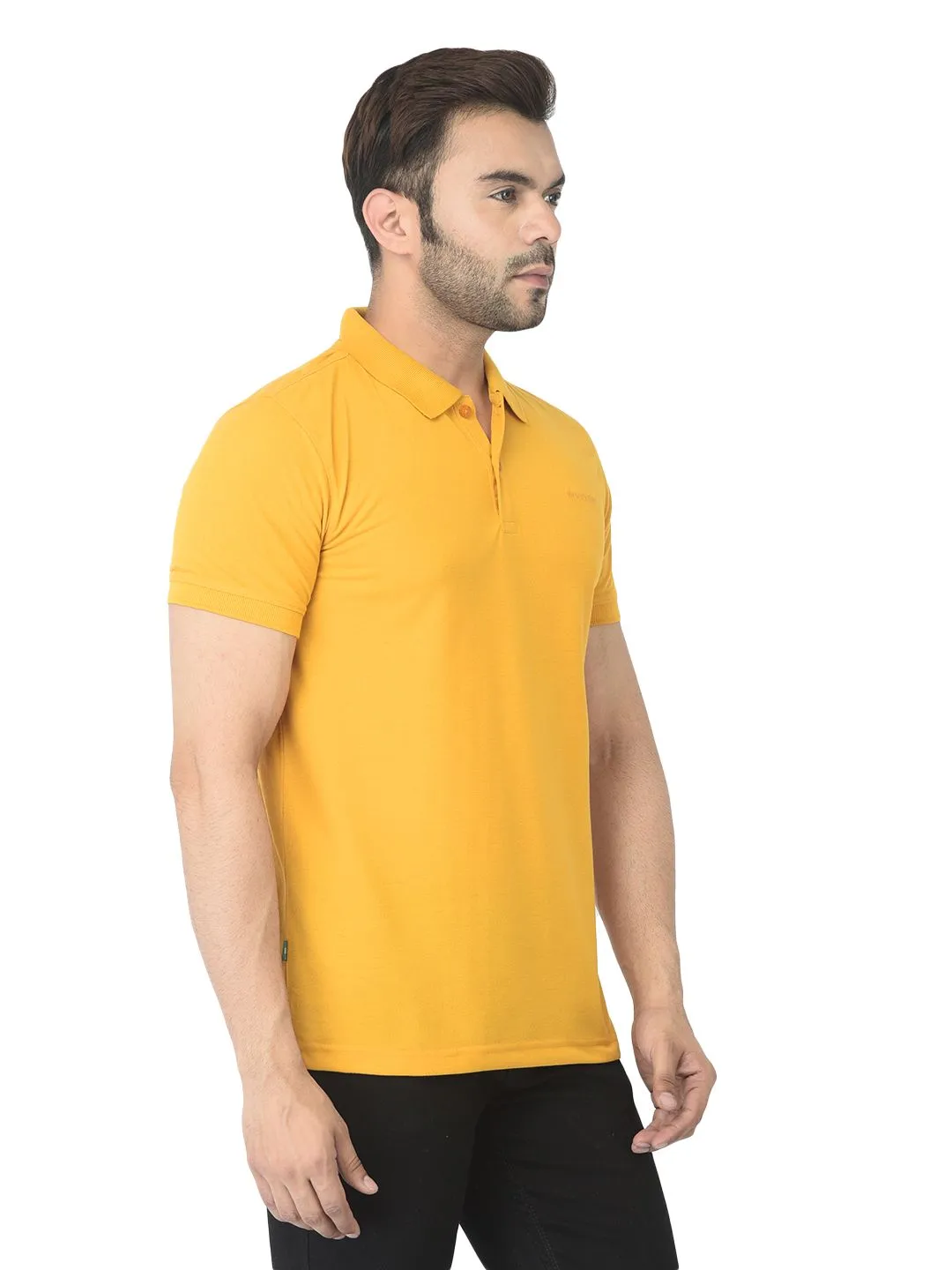 Mustard Polo T-shirt for men - Thumbnail 4